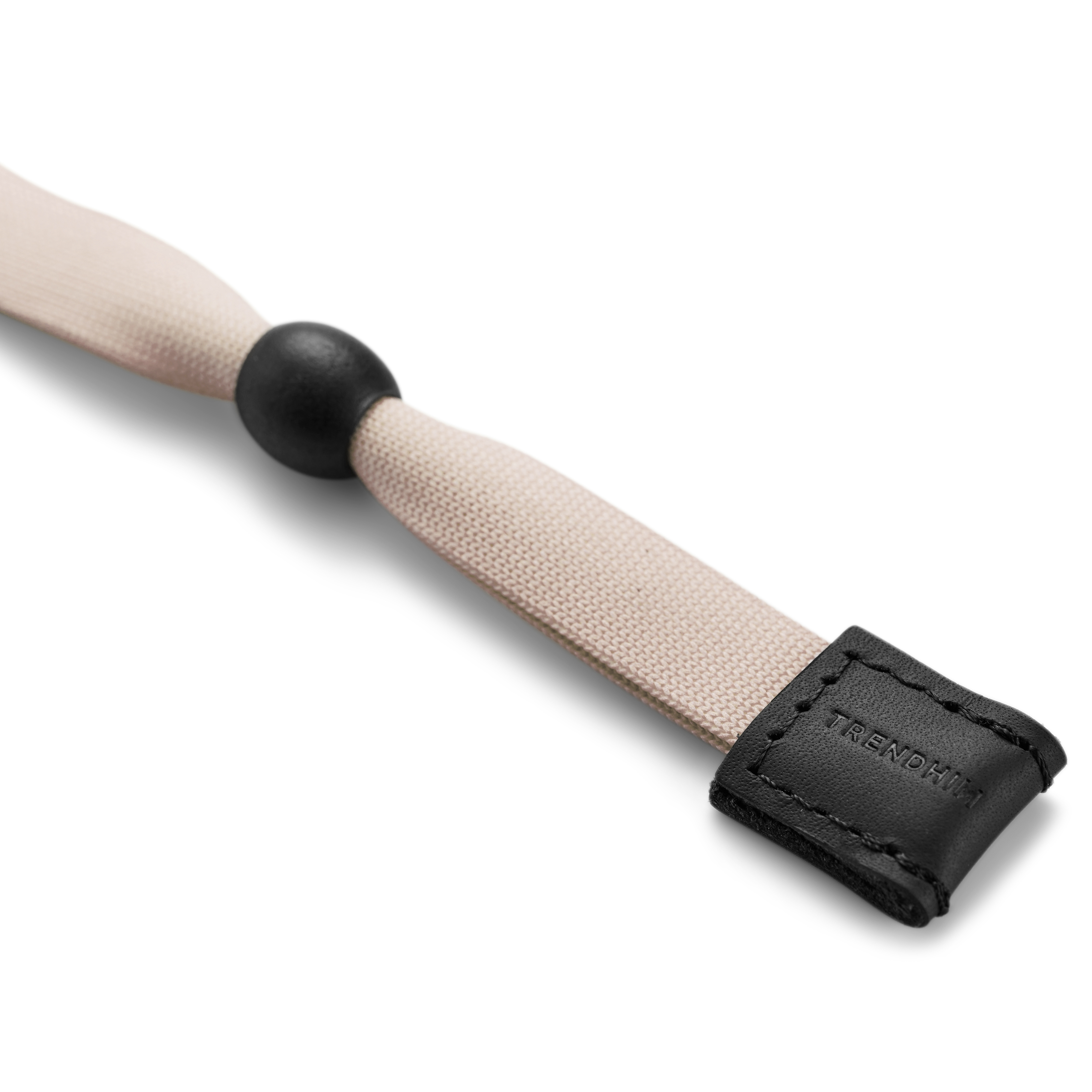 Cordon à lunettes large beige et cuir - 5