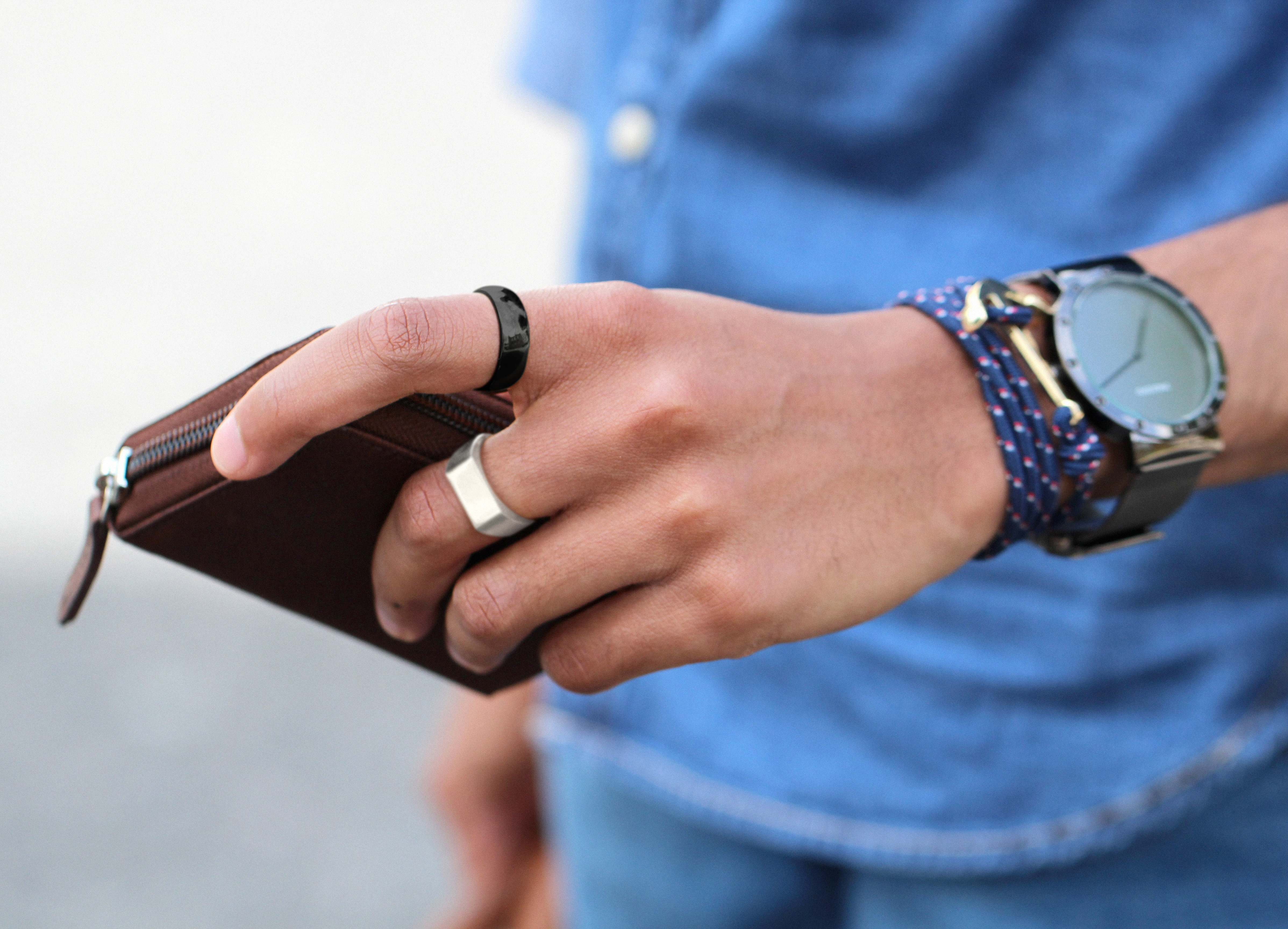 Einfacher Schwarzer Edelstahlring - 6