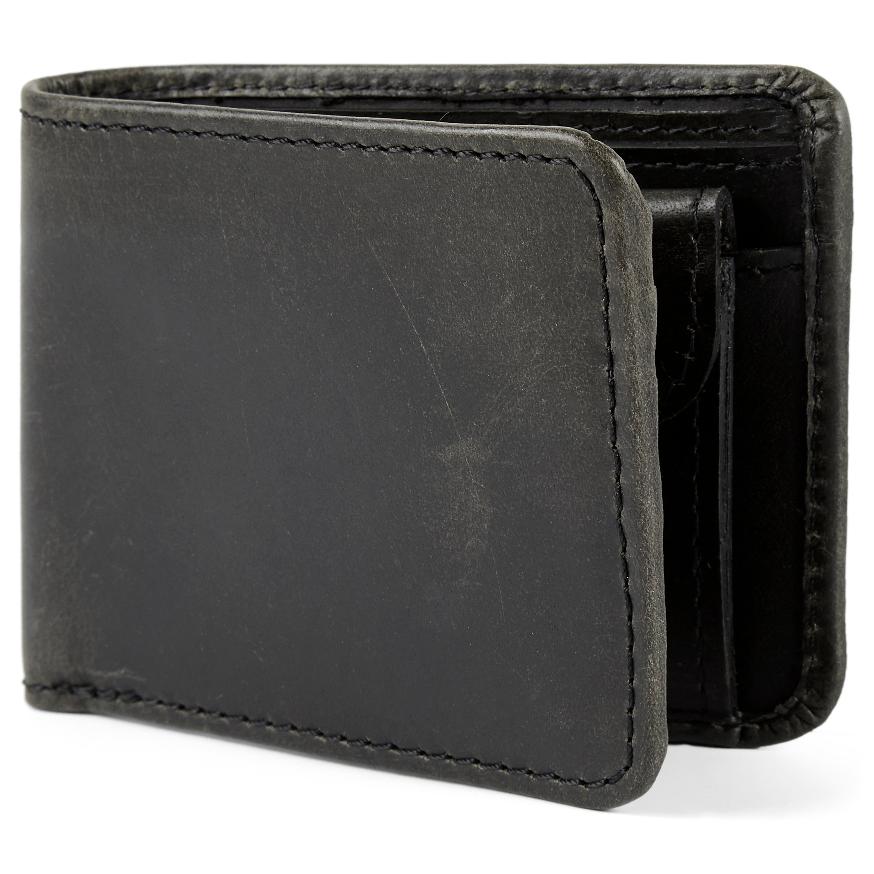 Rustikk Svart Skinnlommebok - 1