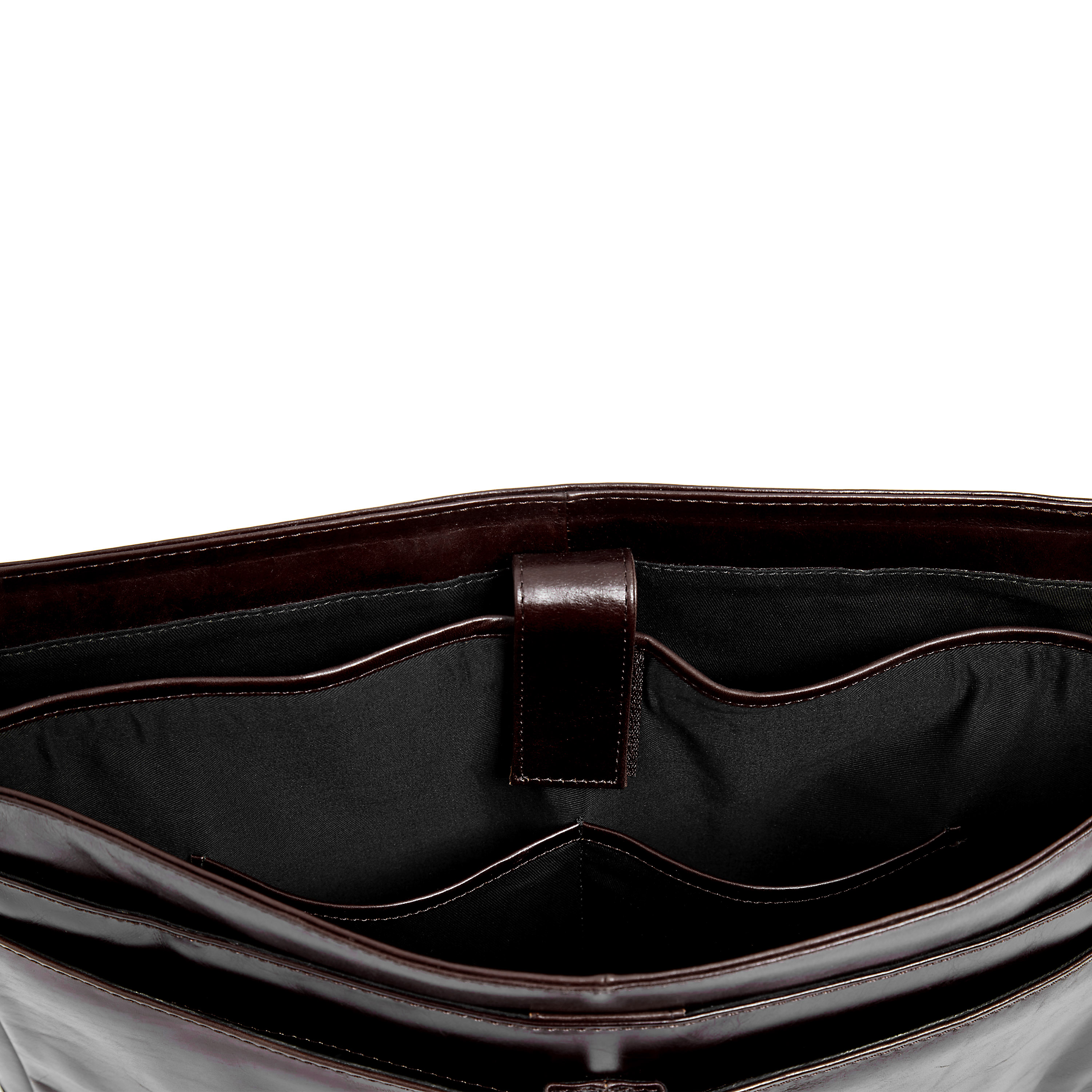 Sac bandoulière en cuir marron foncé classique Jasper  - 14
