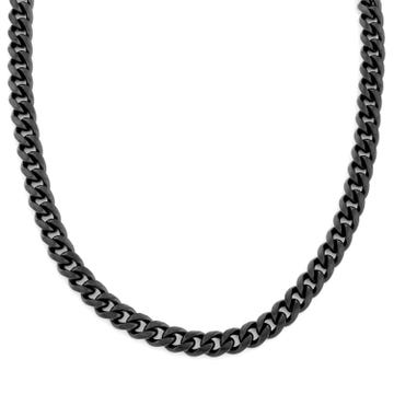 10 mm Black Stainless Steel Cuban Chain Necklace