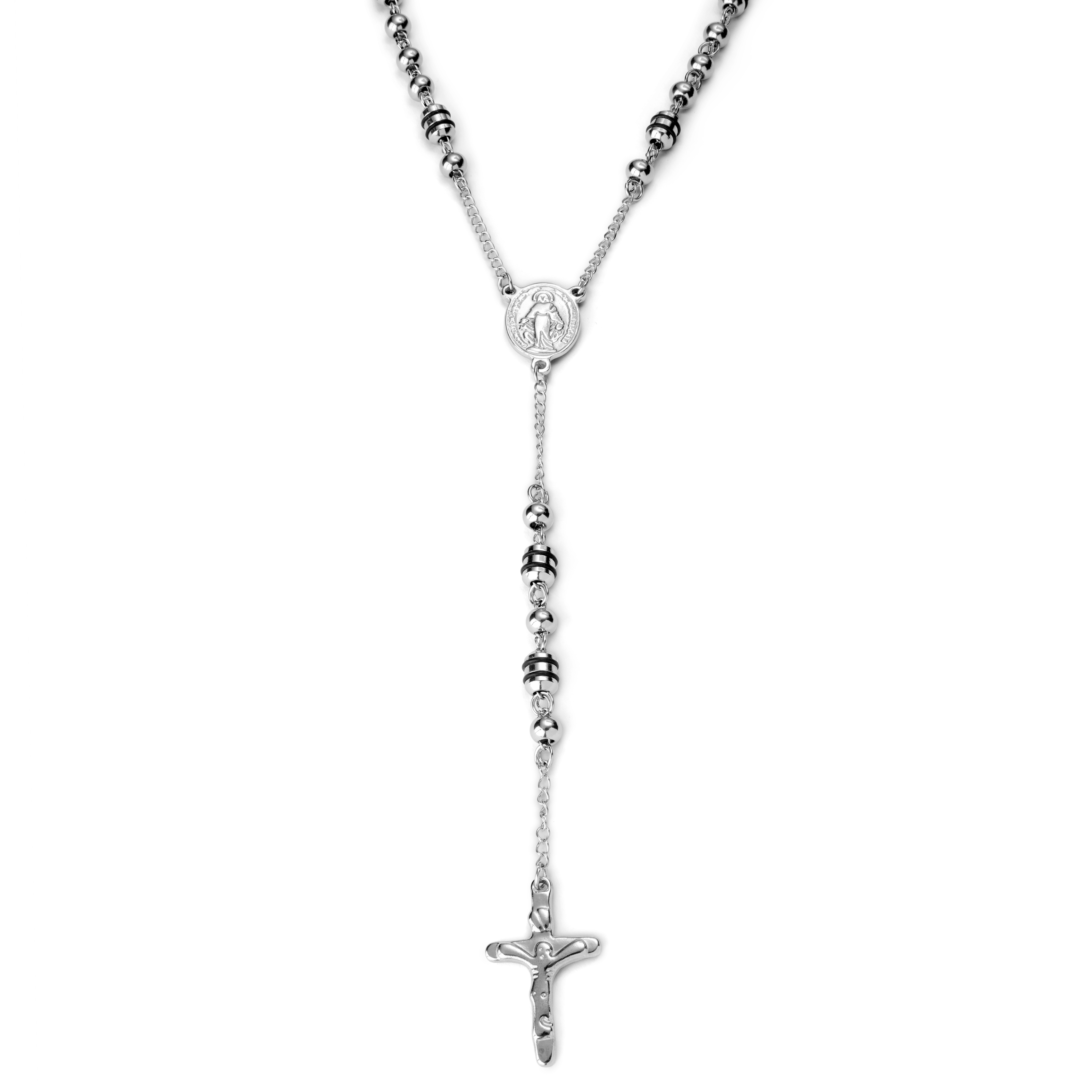 Hopeanvärinen ja musta rukousnauha-kaulakoru - 2