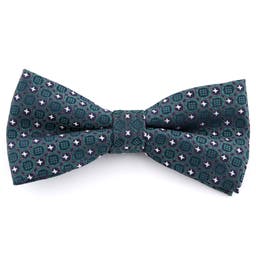 Dark Green Whimsical Polyester Pre-Tied Bow Tie