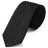 Cravate en soie noire à pois blancs - 6cm