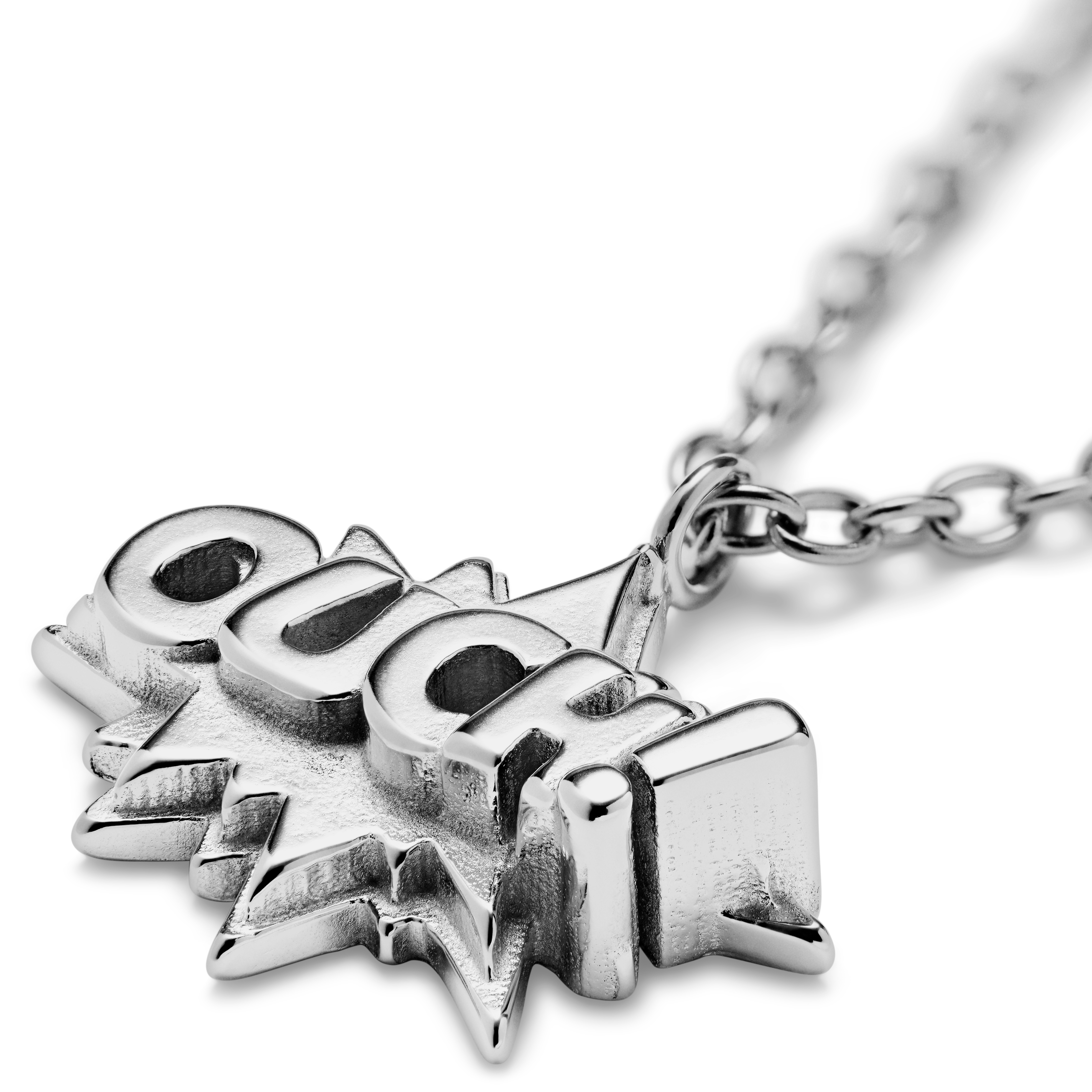 Jaygee | Silver-tone Stainless Steel Ouch Necklace - 3
