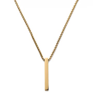 Colar com Pendente em Barra em Aço Inoxidável Dourado Polido Colar com Pendente em Barra em Aço Inoxidável Dourado Polido