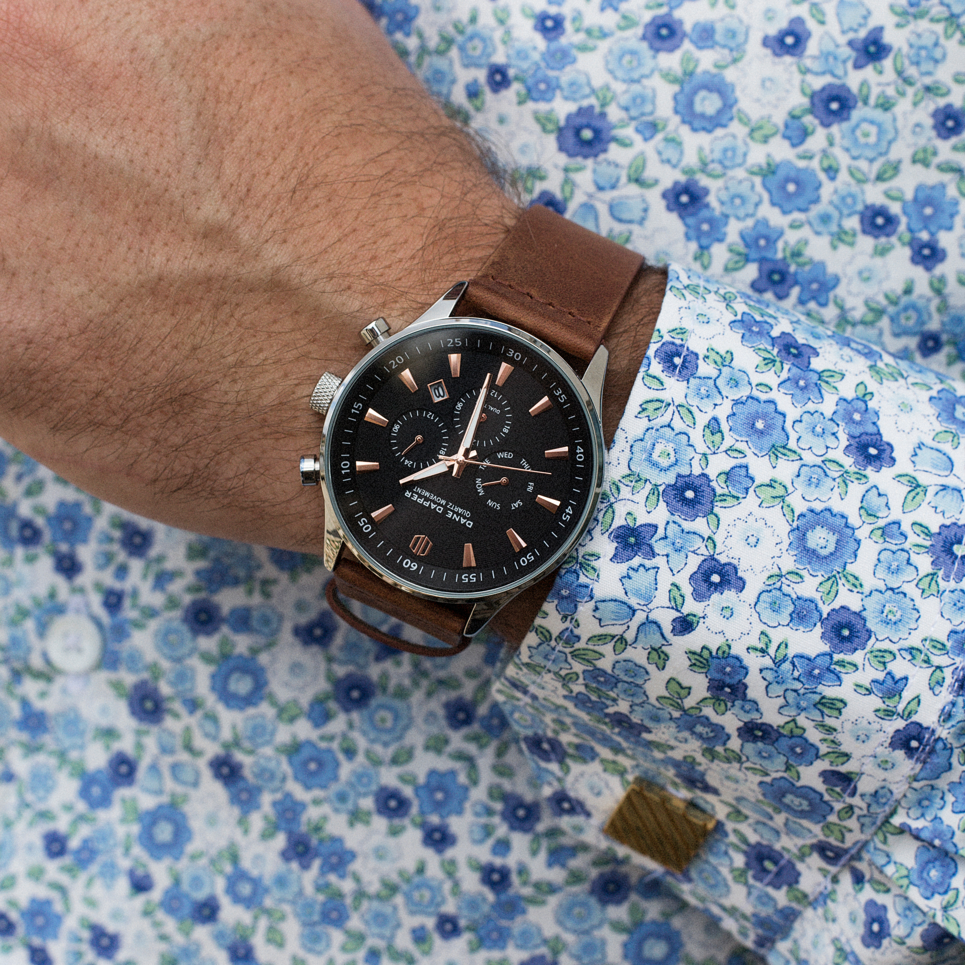 Brown & Copper Troika Watch - 5