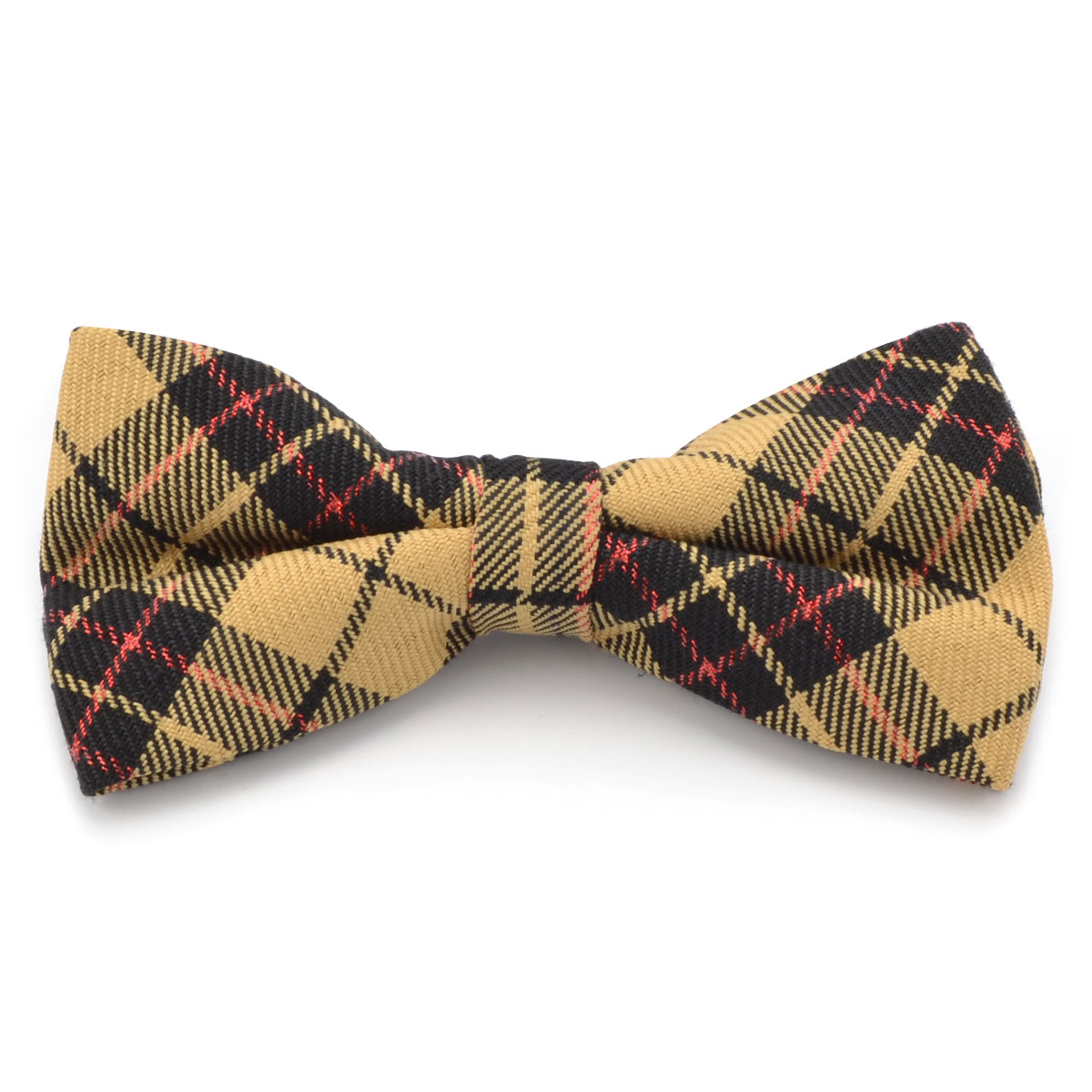 Brown & Yellow Pre-Tied Bow Tie