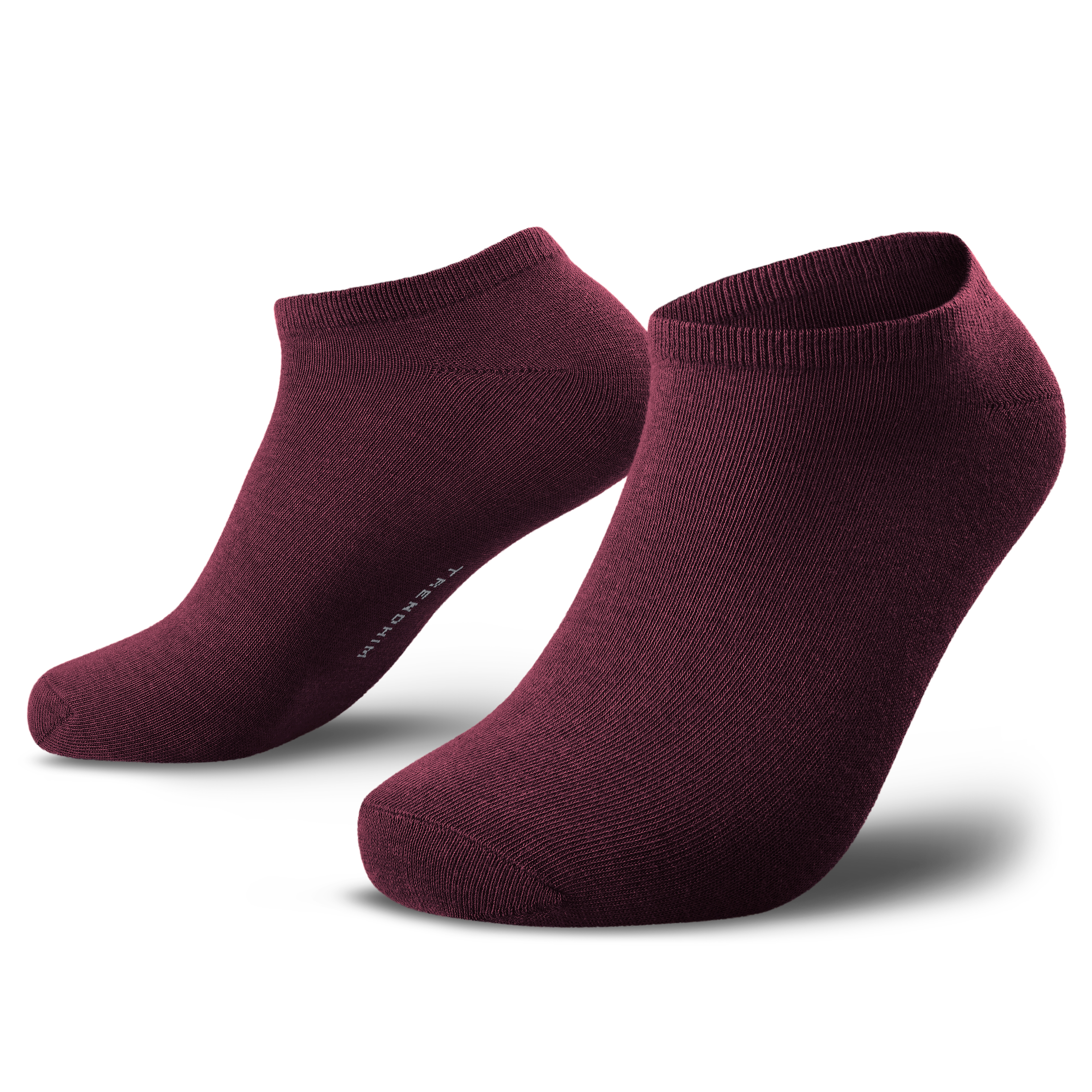 TrueFeel | Tmavě karmínové kotníkové bavlněné ponožky - 1