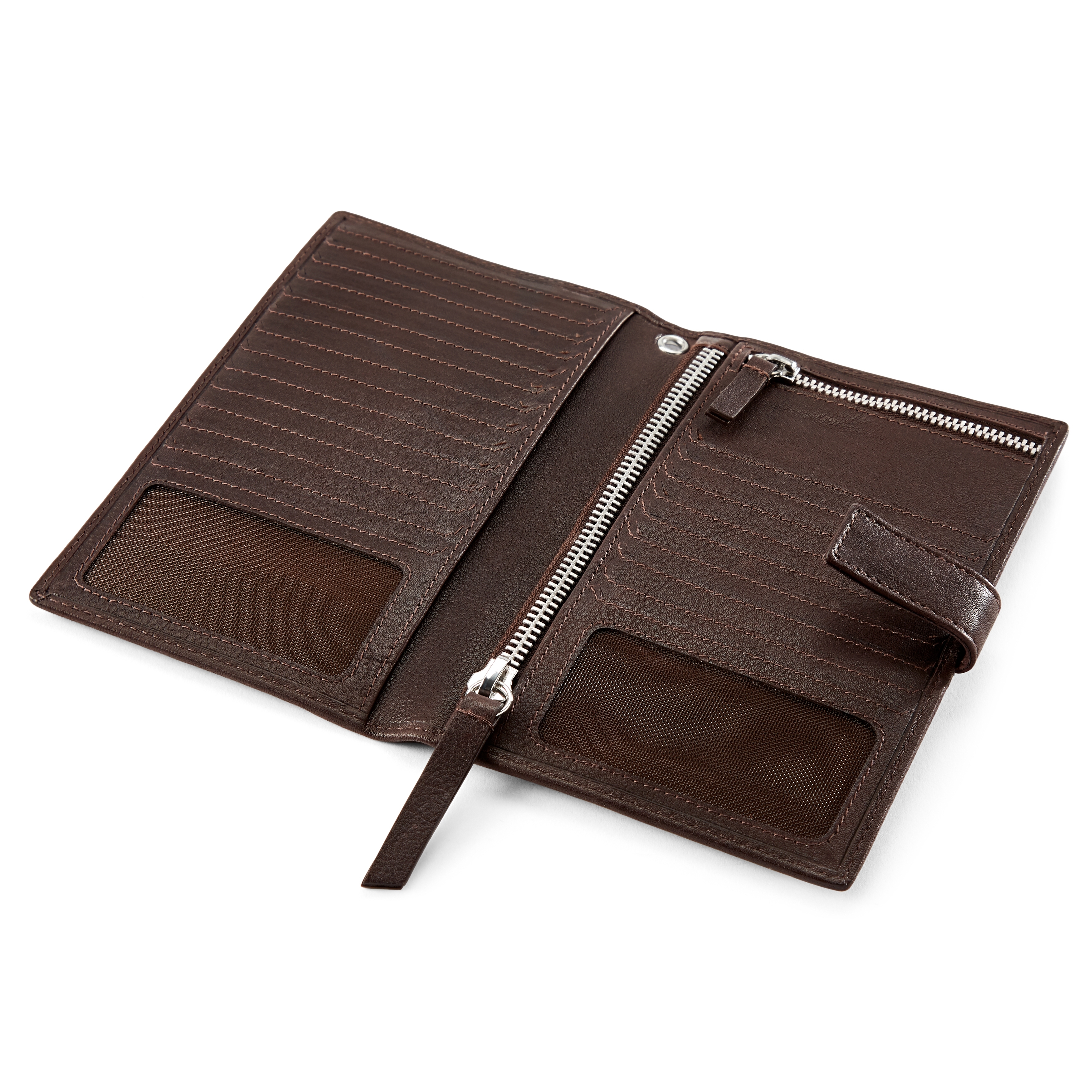 Portefeuille Lake anti RFID en cuir marron foncé - 2