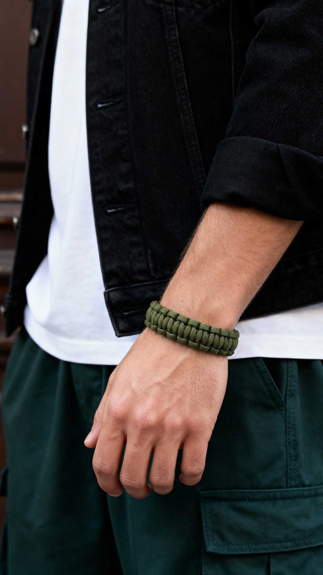 Bracelet Paracorde Fait Main – Couleur Chameau – Style Survivaliste – Neuf