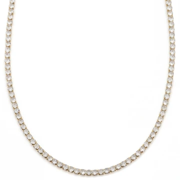 Dazzle | 5 mm 14K auksu dengta skaidraus cirkonio teniso tipo kaklo papuošalas Dazzle | 5 mm 14K auksu dengta skaidraus cirkonio teniso tipo kaklo papuošalas