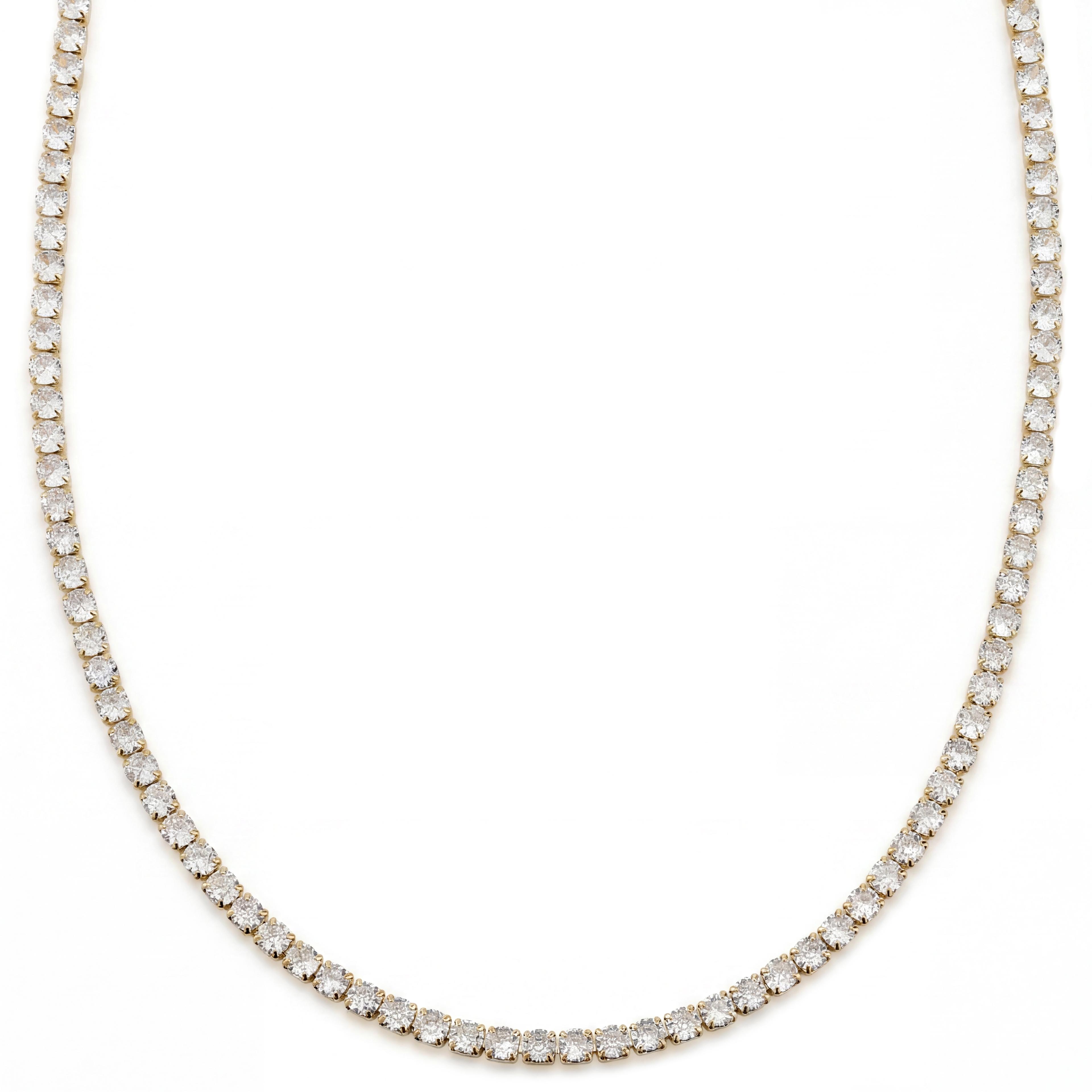 Dazzle | 5 mm 14K gullbelagt tennishalskjede med krystallzirkonia Dazzle | 5 mm 14K gullbelagt tennishalskjede med krystallzirkonia