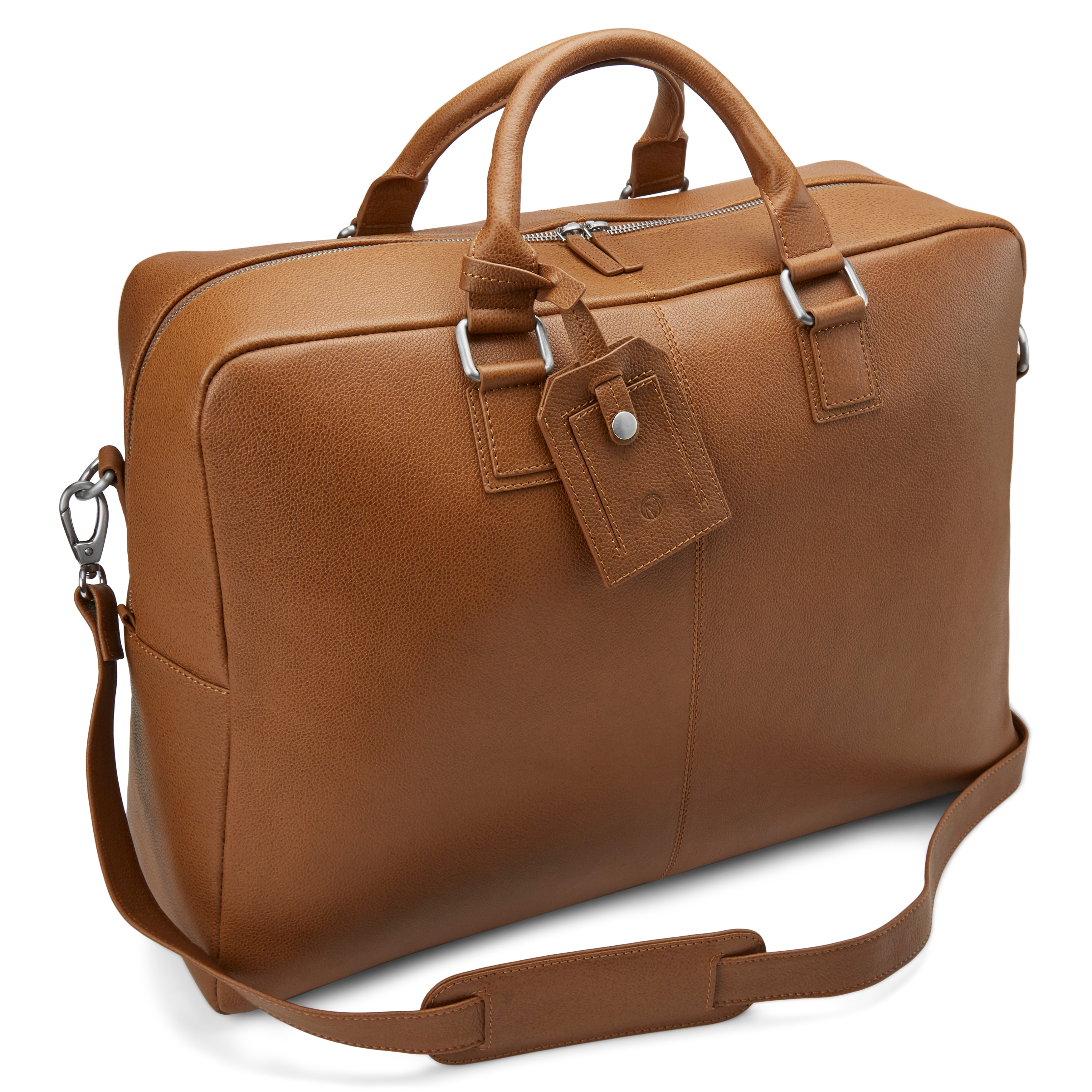 Layne Hellbraune Leder Duffle Bag Reisetasche - 2