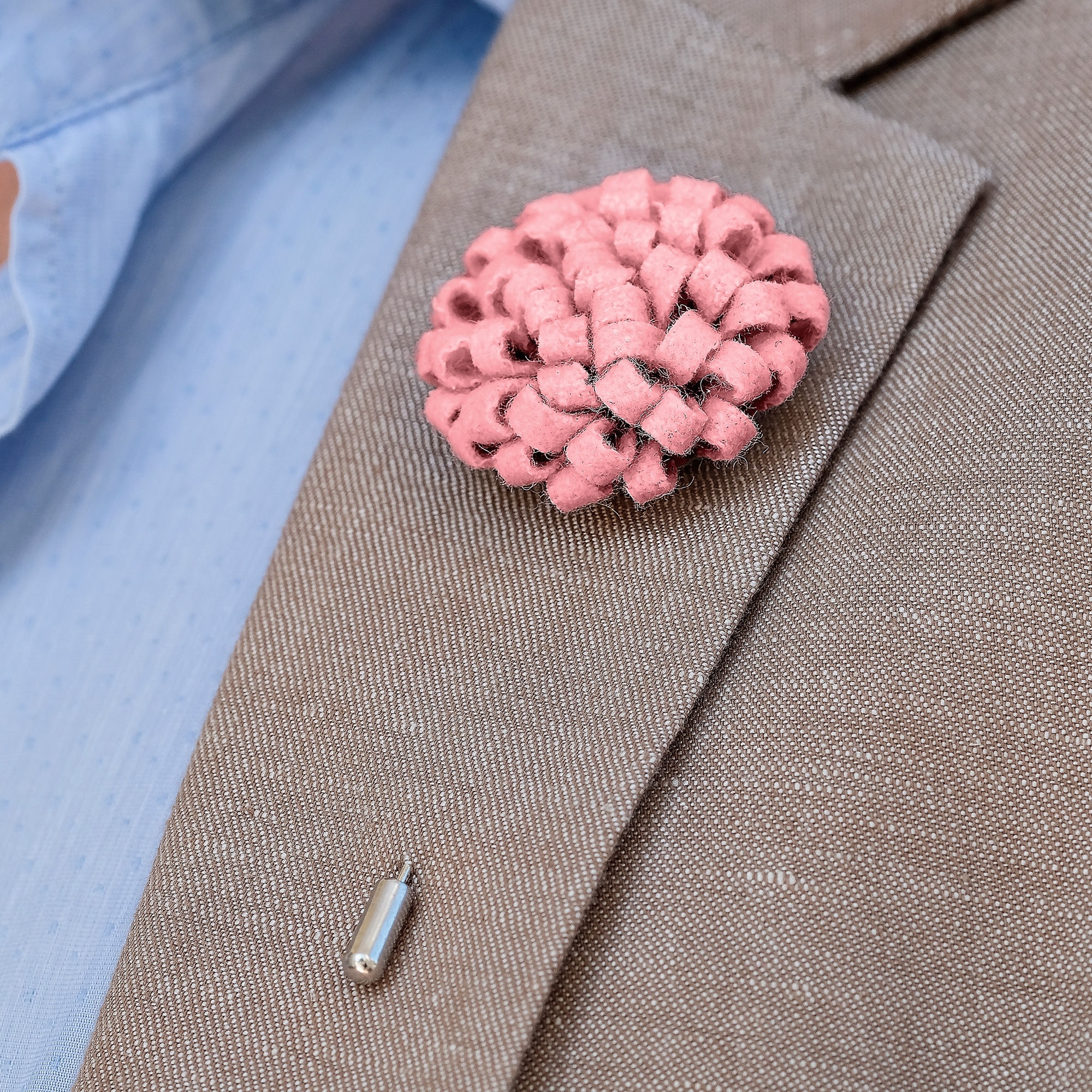 Kreatywna szpilka do marynarki - różowy kwiat - 6