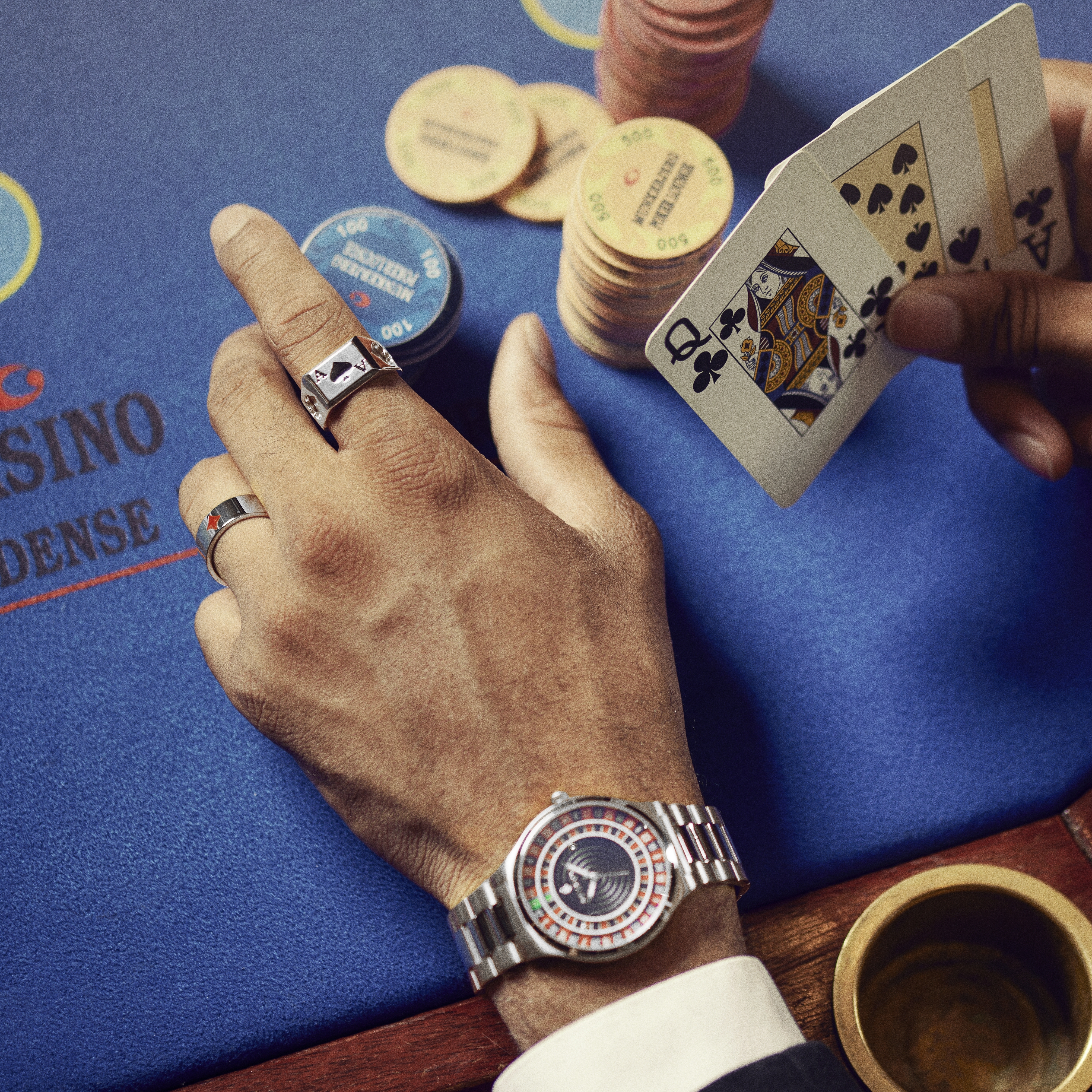 Ace | Pečatný prsteň v striebornej farbe s pikovým esom - 4