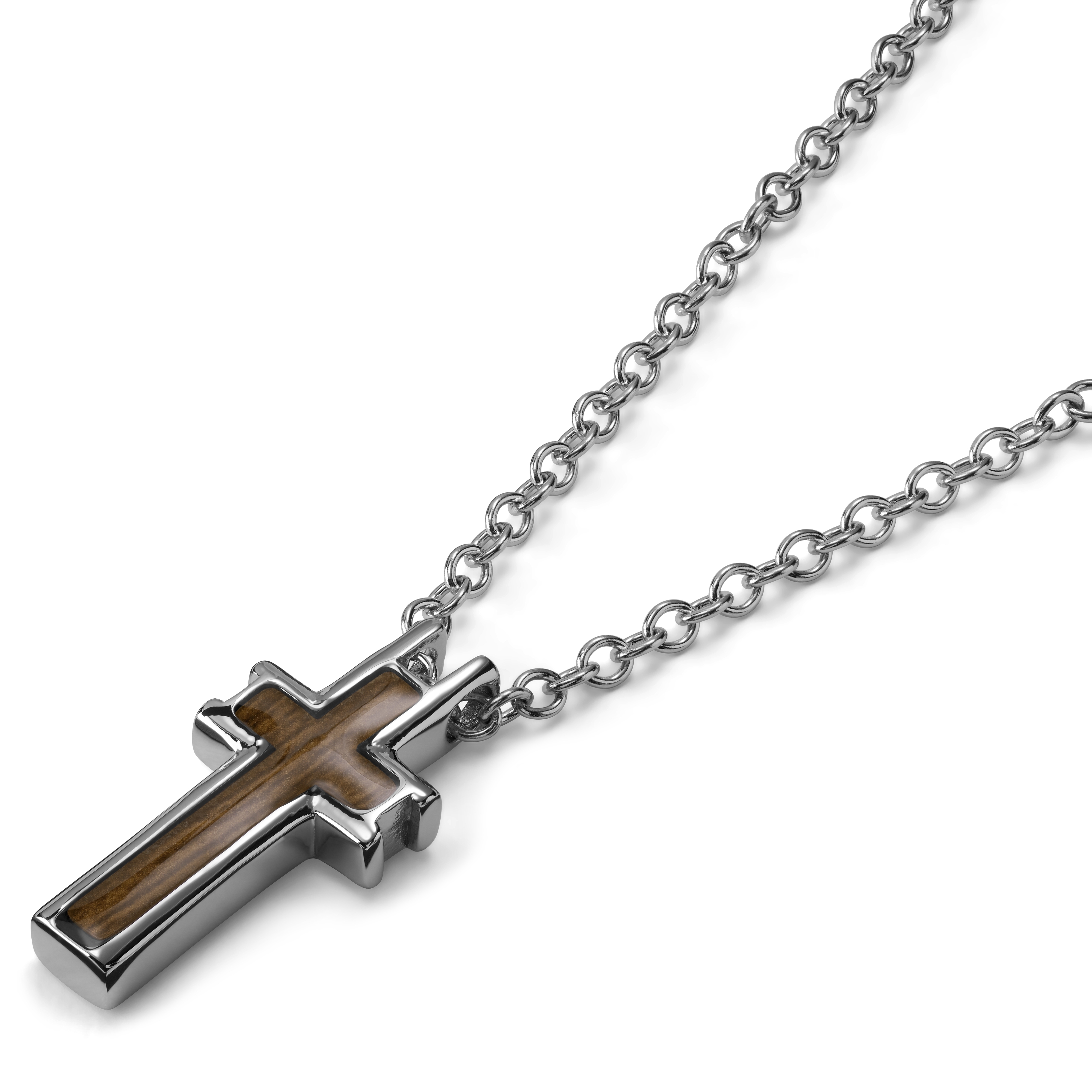 Copper-Toned Inlay Cross Necklace - 2