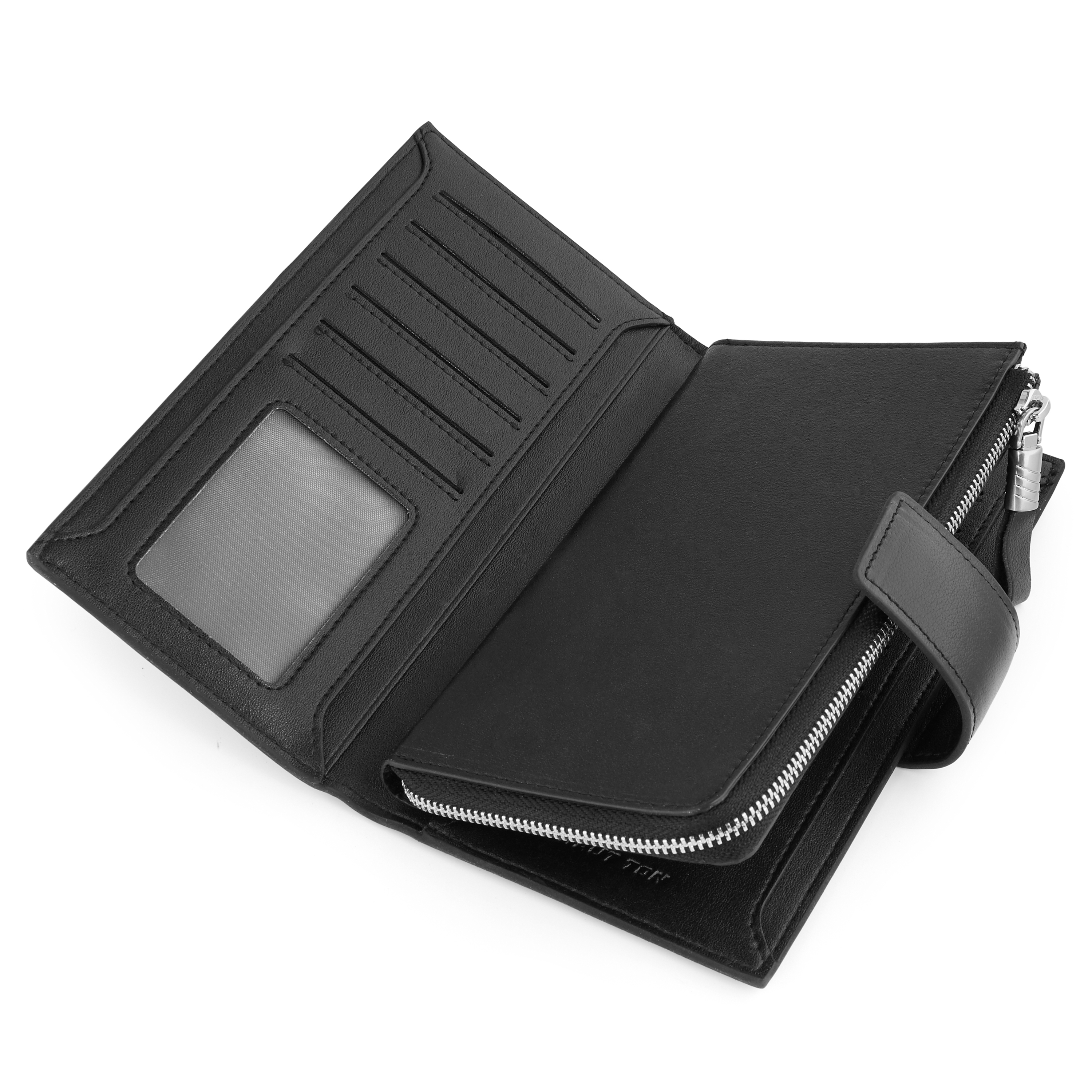 Lange Schwarze Laschenverschluss Geldbörse - 2