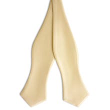 Beige self tie bow ties