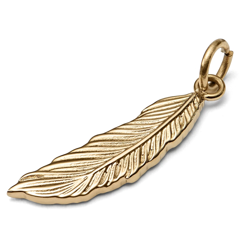 Stahl Feder Charm Goldfarben Stahl Feder Charm Goldfarben