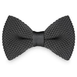Grey Knitted Pre-Tied Bow Tie