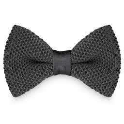 Graphite Knitted Pre-Tied Bow Tie