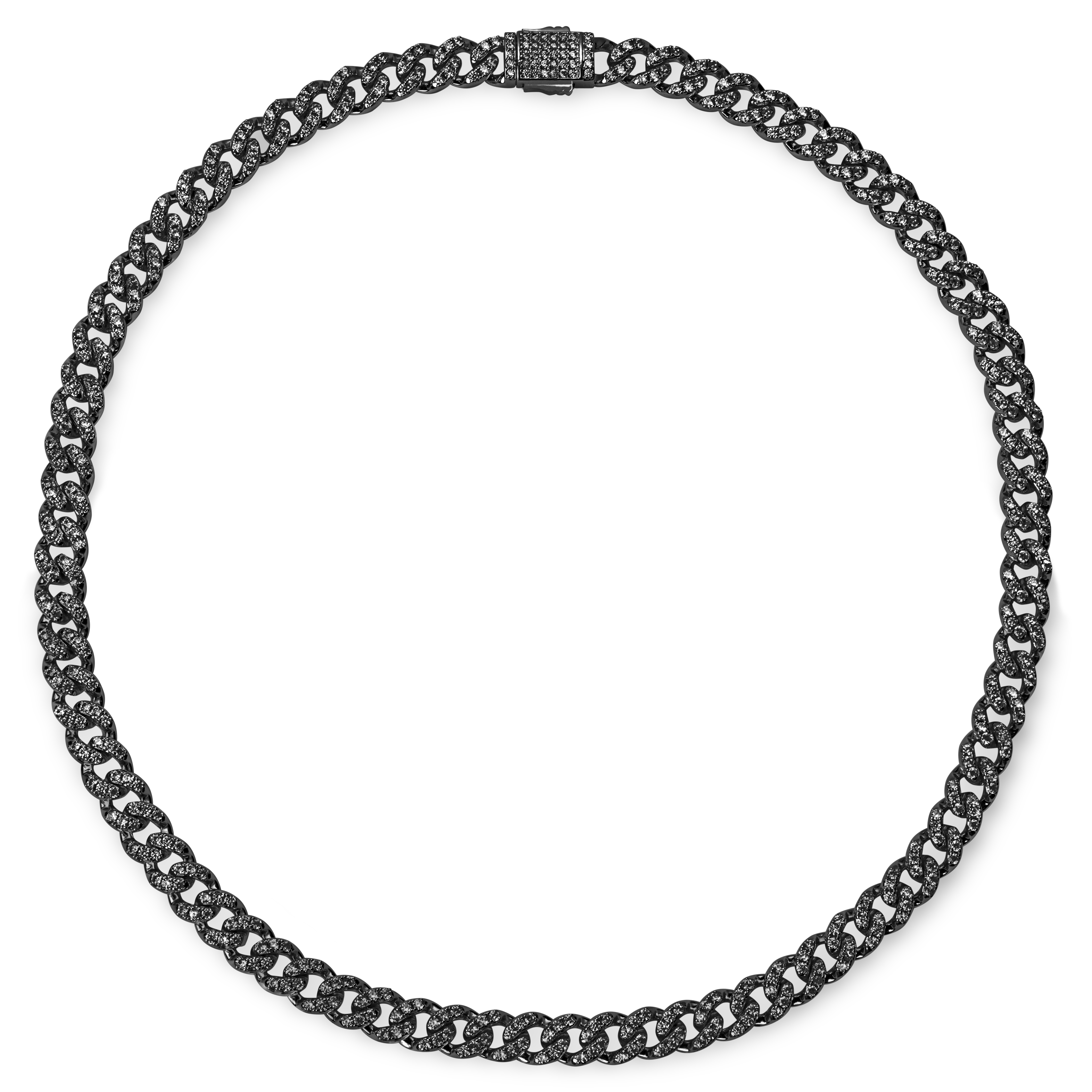 Nicos | 8 mm Iced Sort Cubansk Kjede med Zirkonia - 2