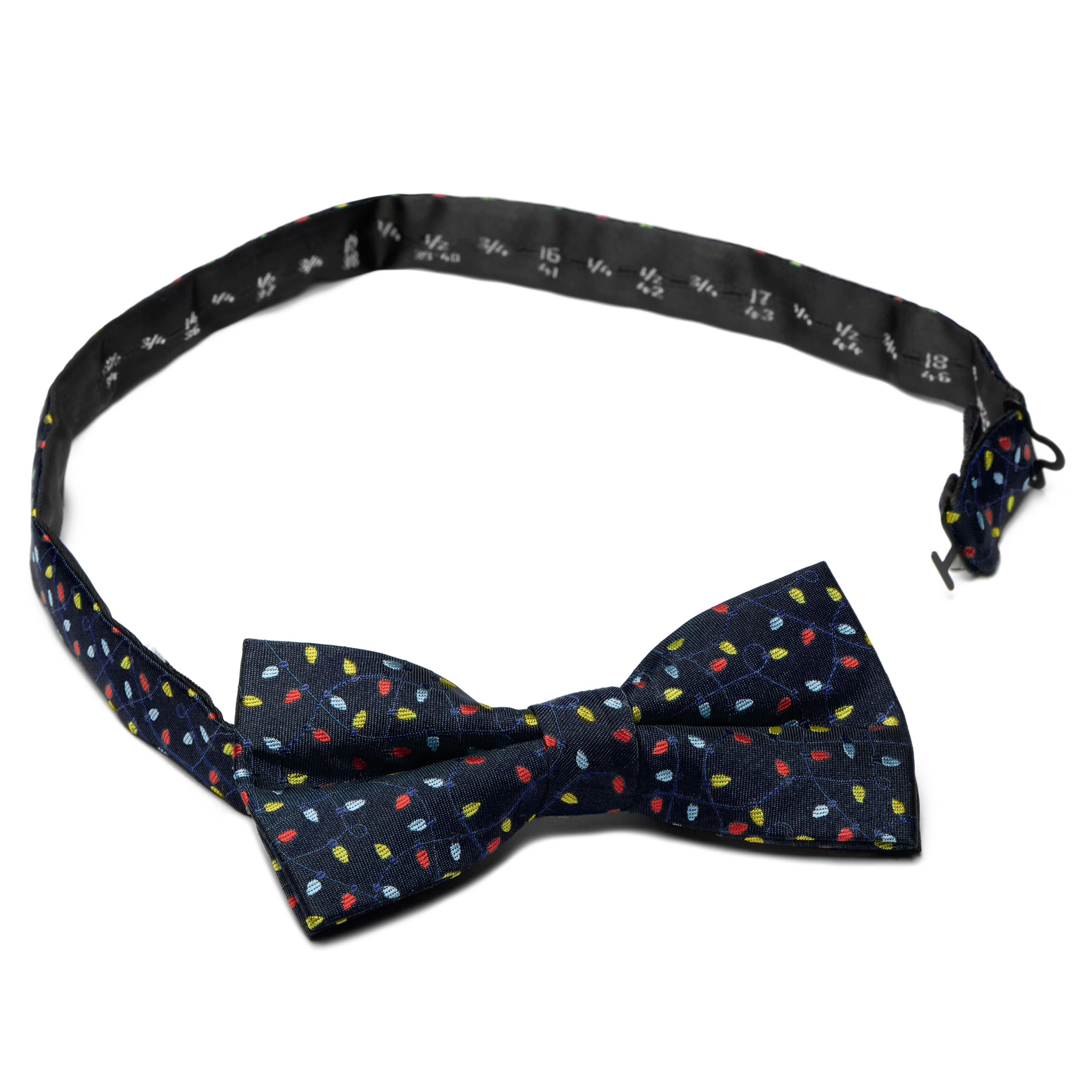 Pajarita azul marino con luces navideñas - 2