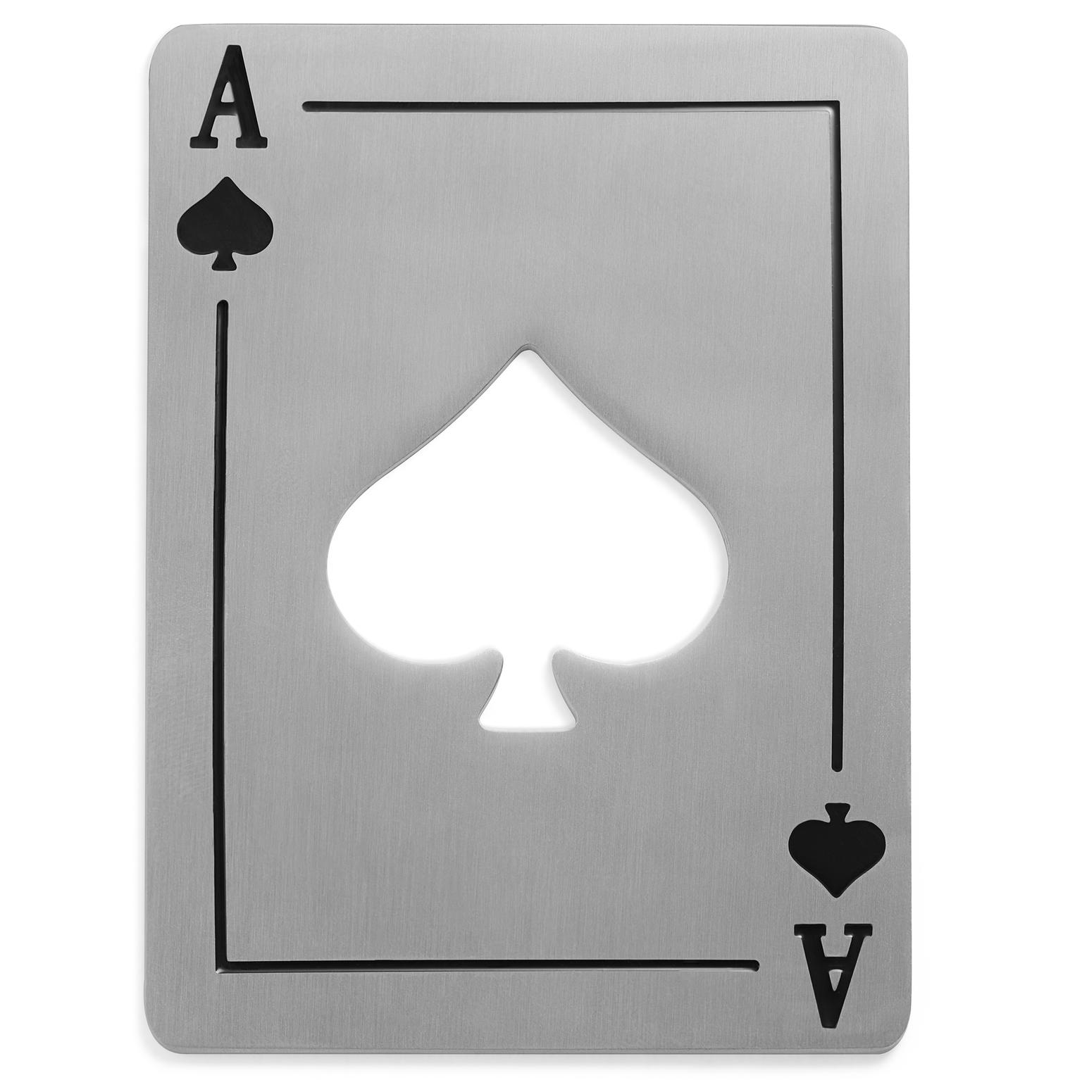 „Ace“ | sidabro spalvos tūzo pikų butelio atidarytuvas „Ace“ | sidabro spalvos tūzo pikų butelio atidarytuvas