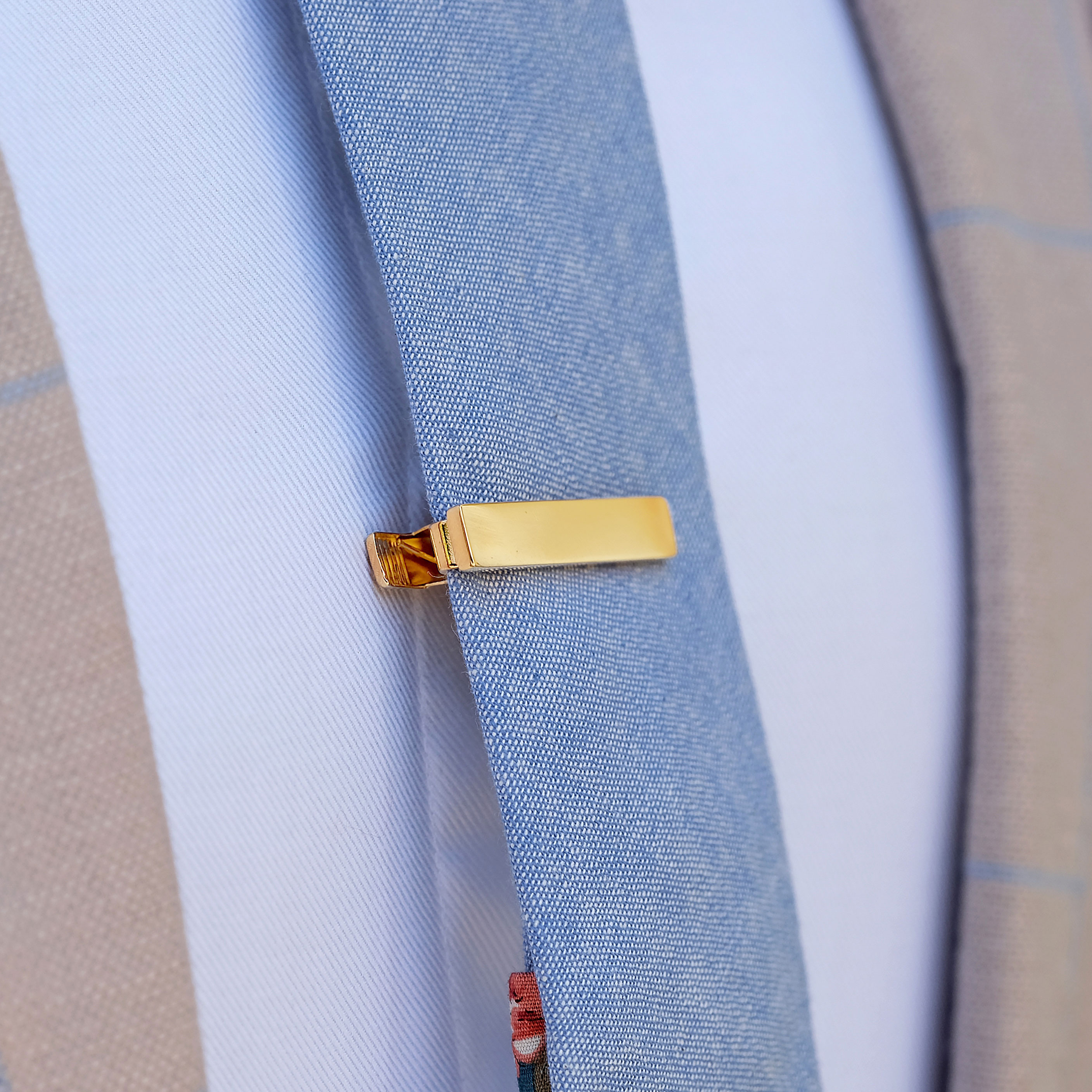 Classic Short Gold Plated Tie Clip