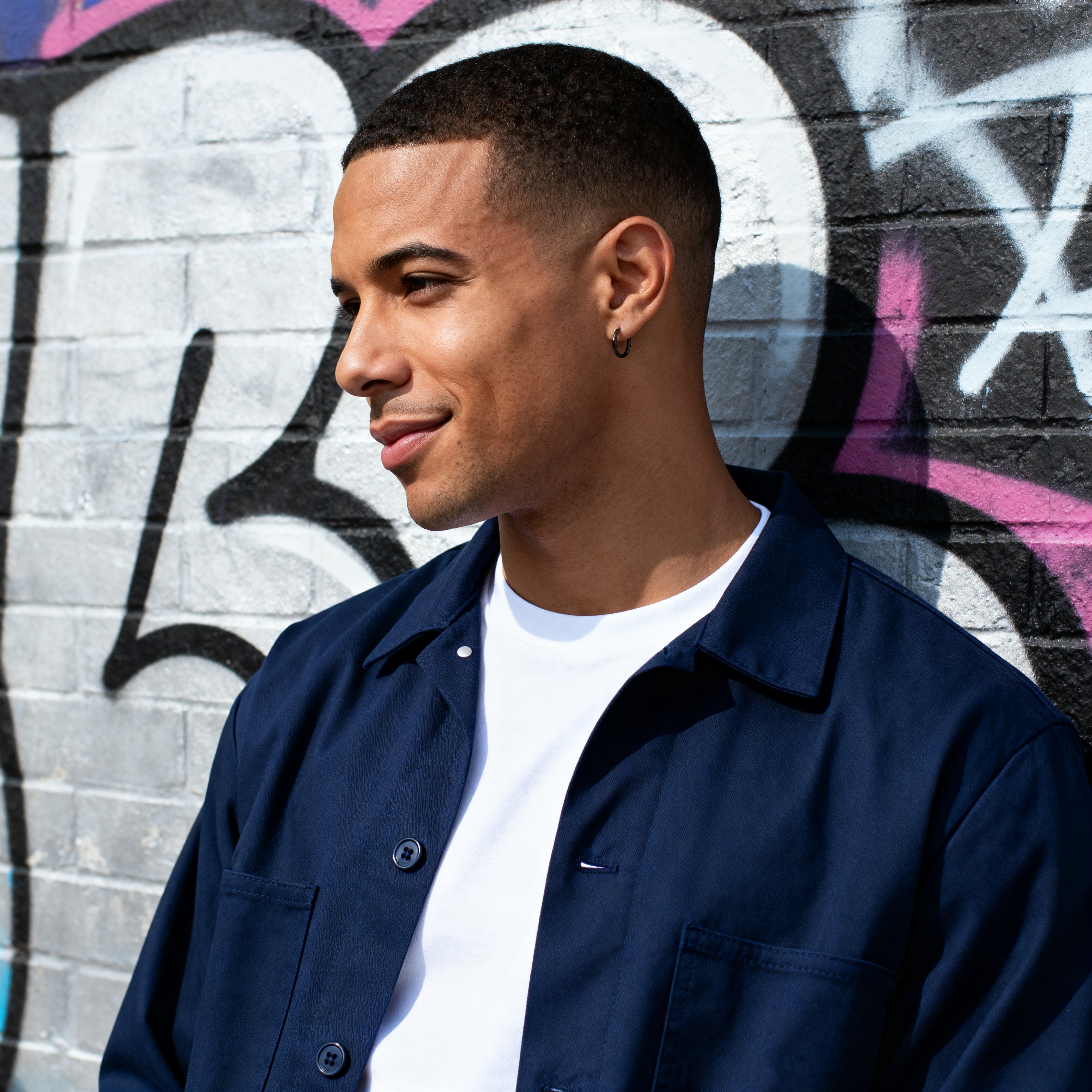 Black Titanium Hoop Earring - 5