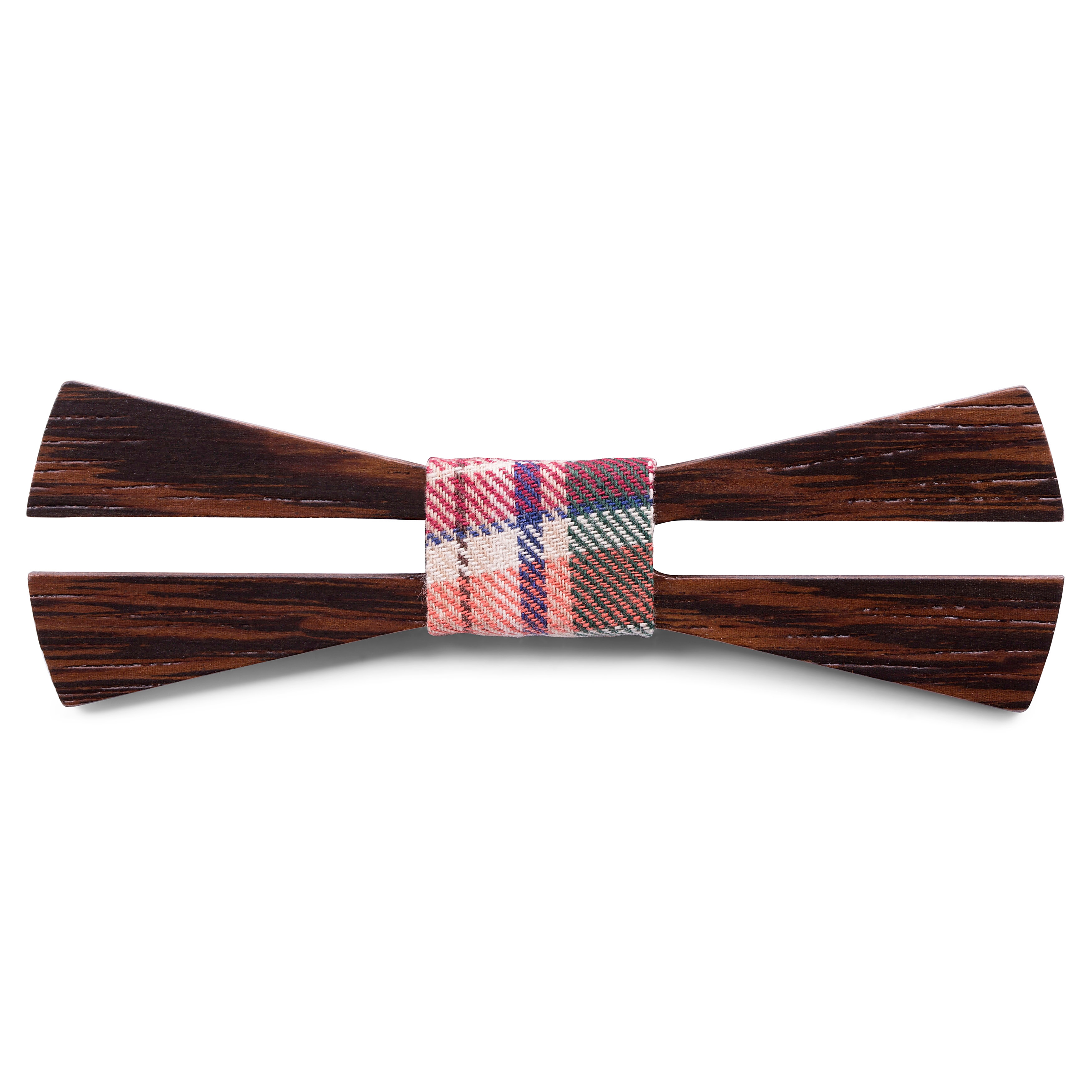 Wenge & Gingham Bow Tie - 1