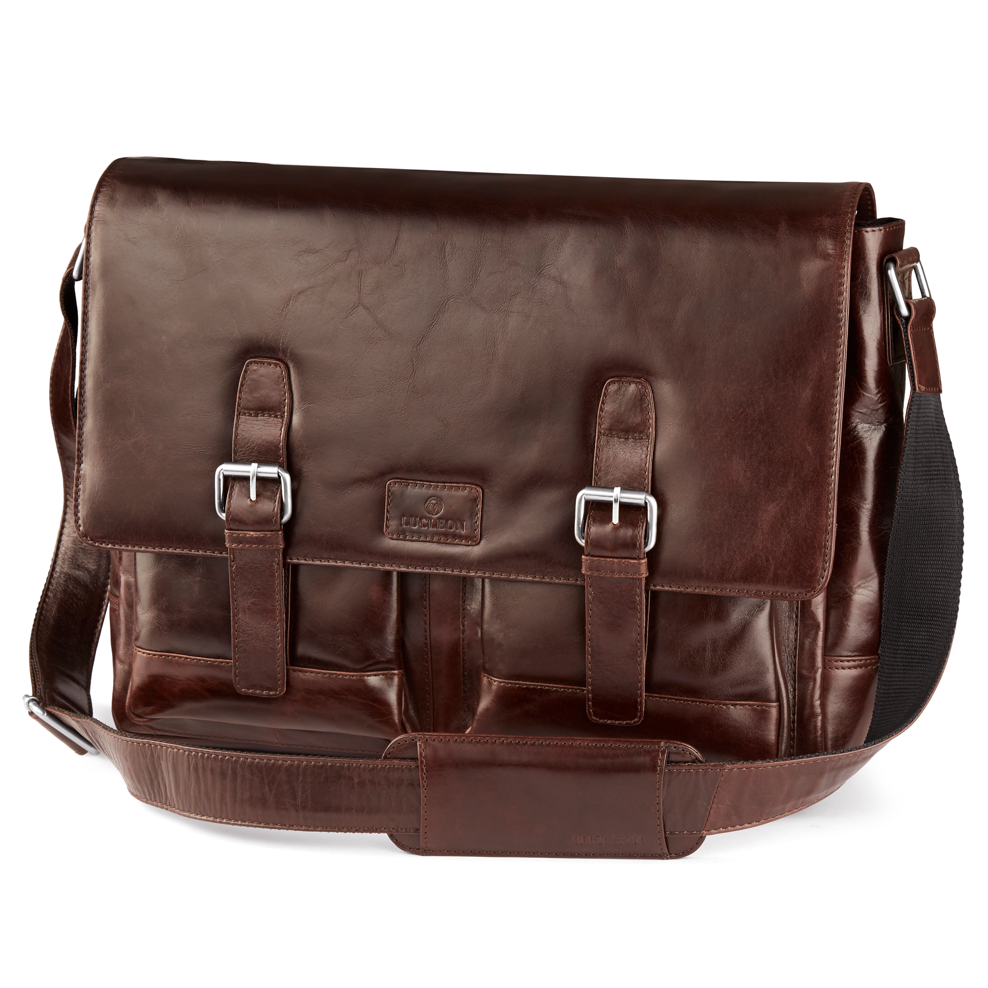 Dunkelbraune Jasper Messenger Ledertasche - 6