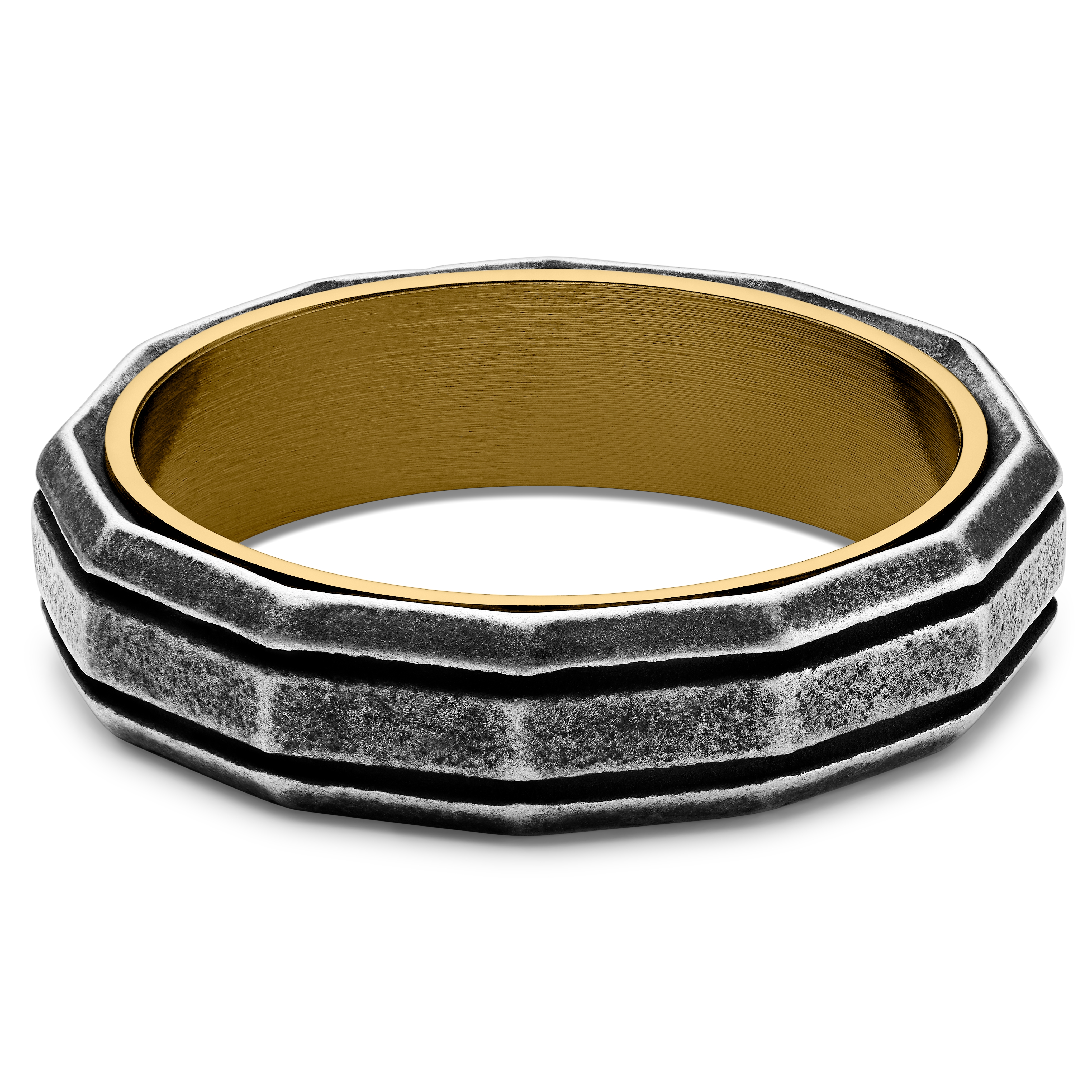 „Pearce Recta“ sendintas ir auksinės spalvos žiedas - 6