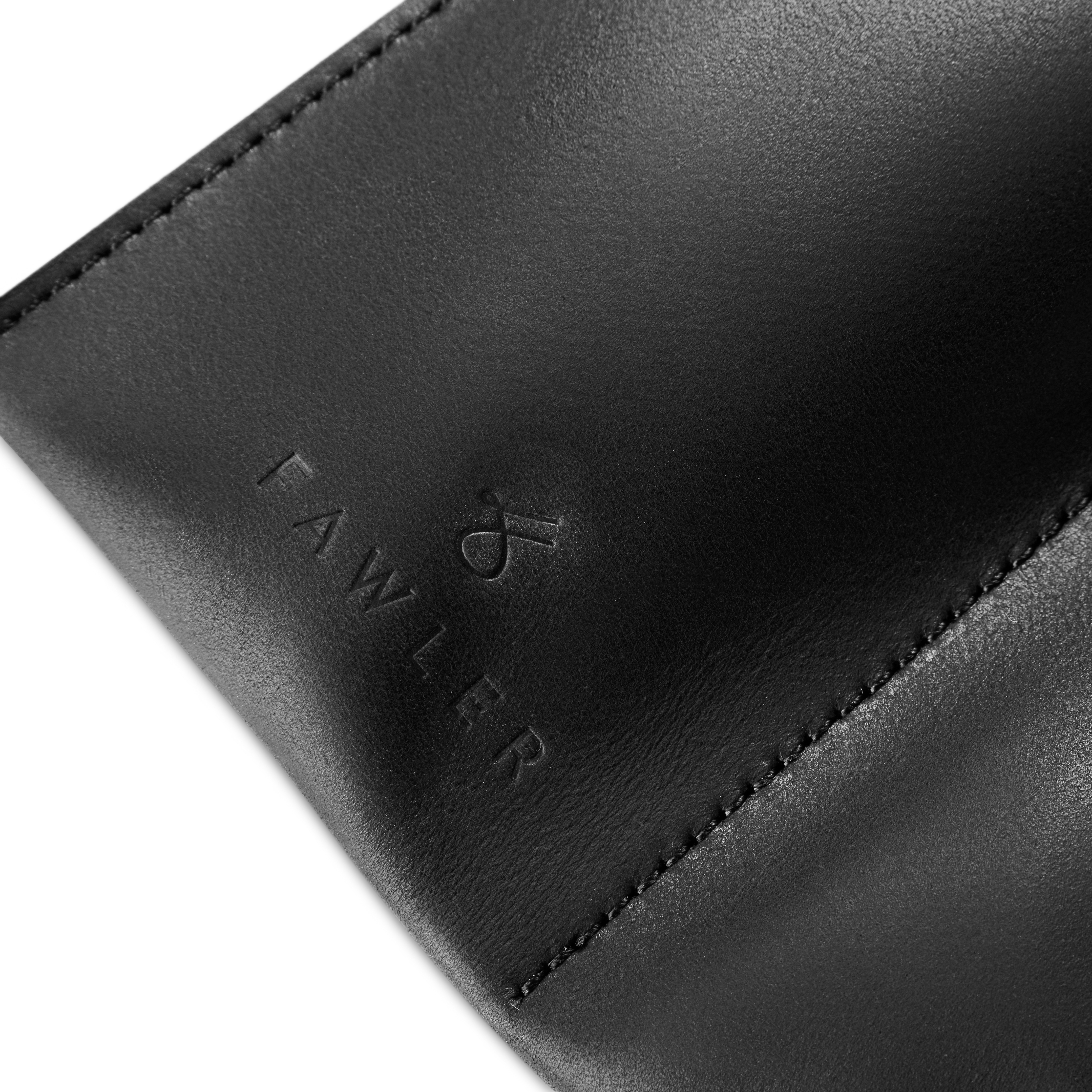 Čierne cestované rolovacie puzdro na hodinky z kože kvality top-grain - 4