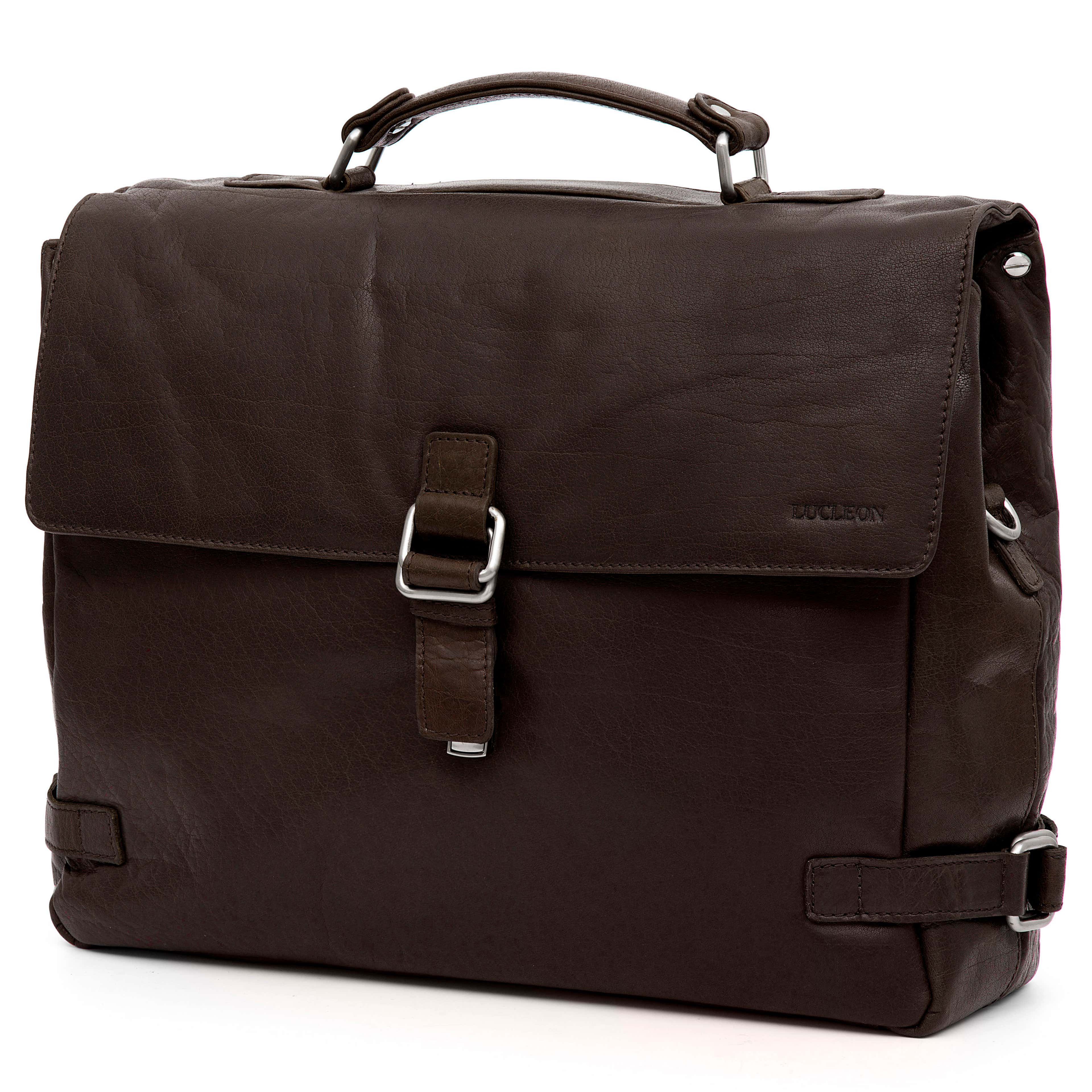 Montreal Luxury Leather Brown Satchel Bag