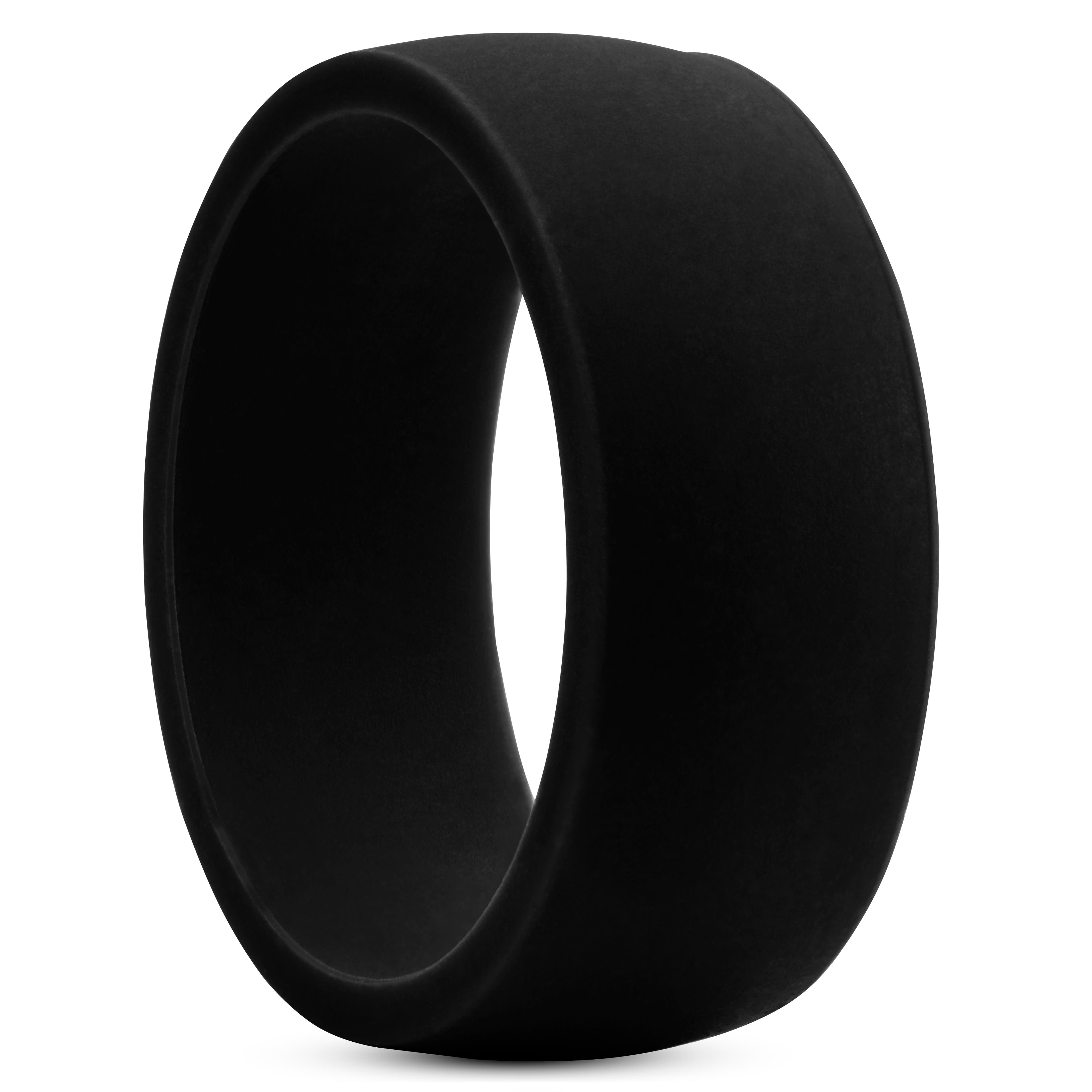 Černý klasický silikonový prsten