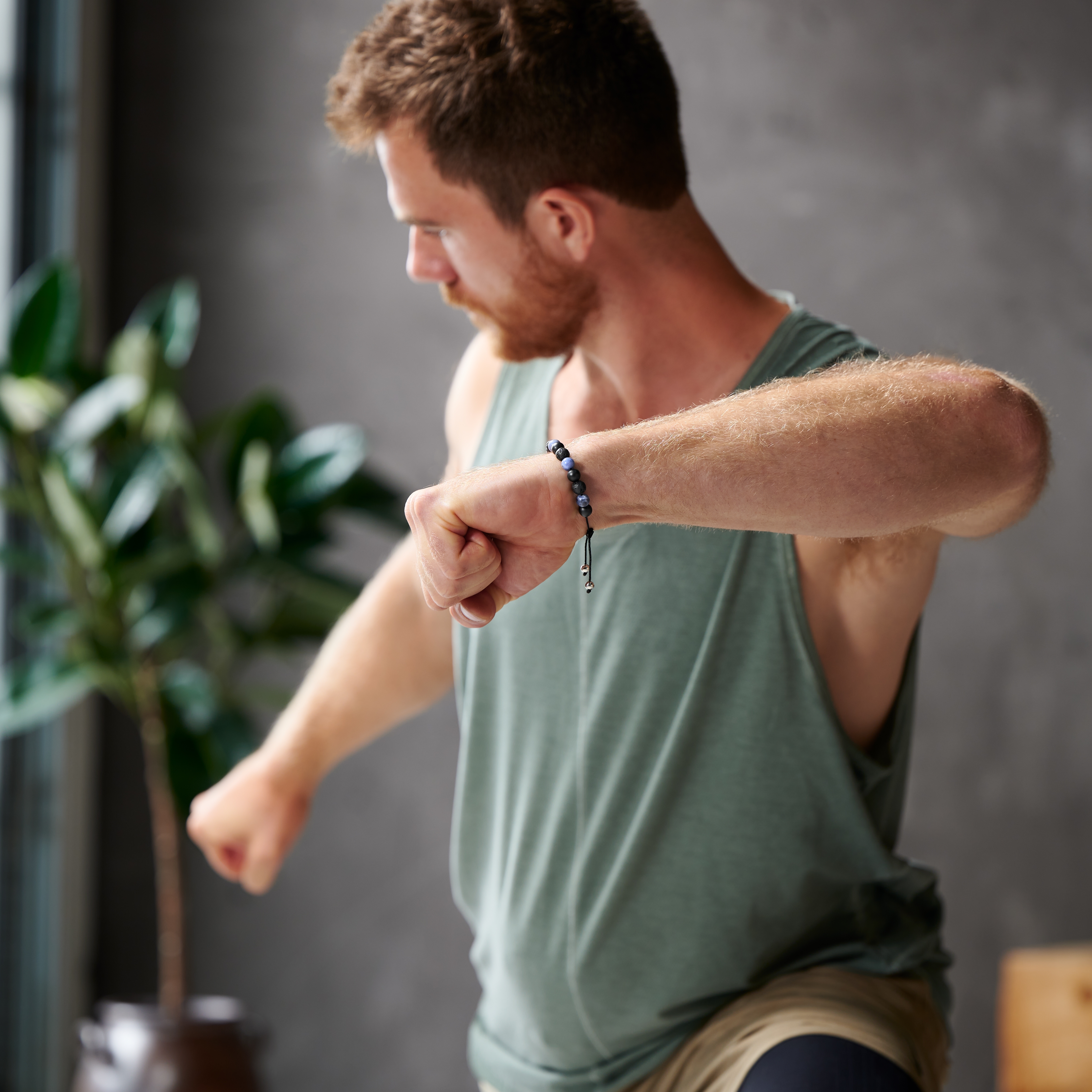 Pulsera de piedra de lava, sodalita y ónix de 8 mm Sanatio - 4
