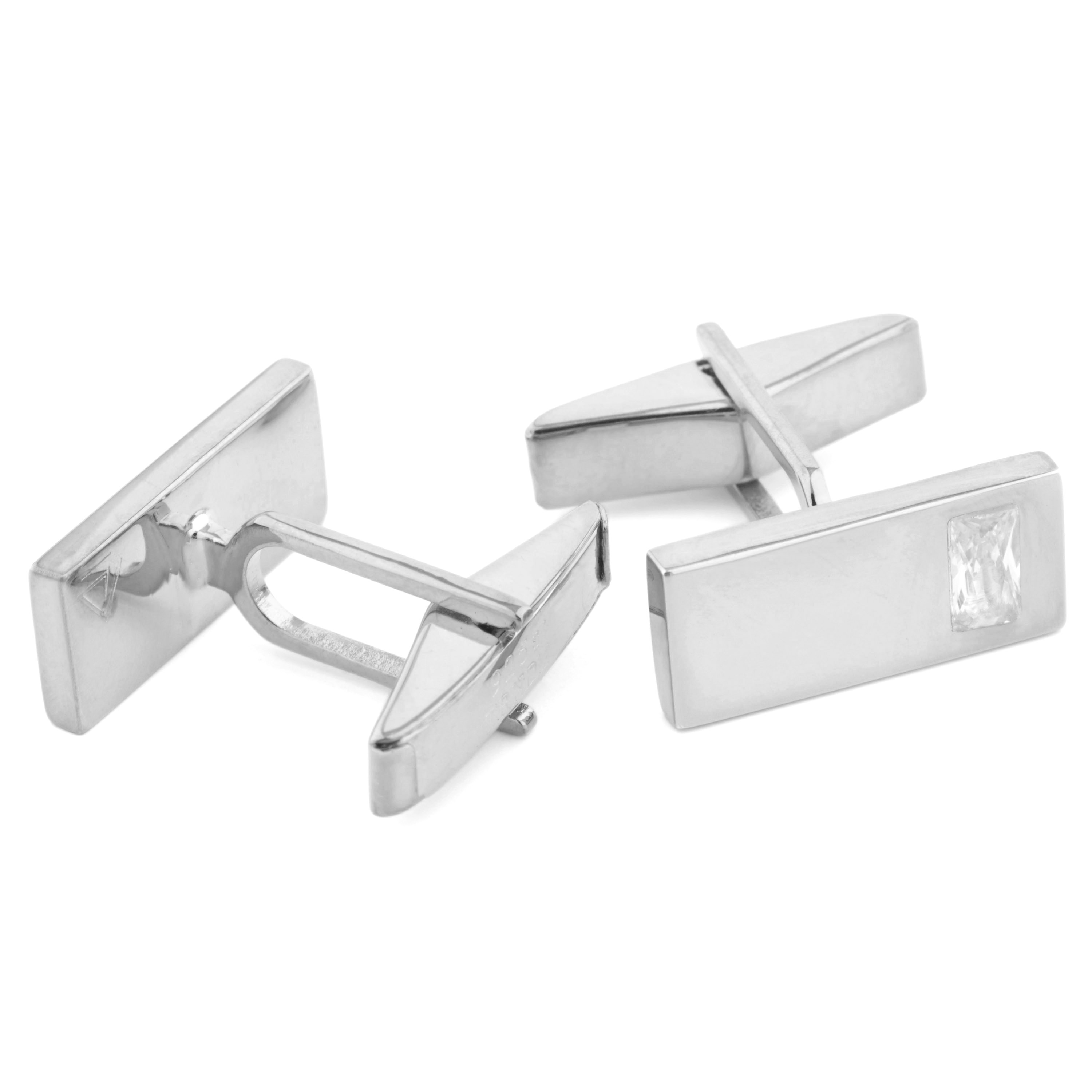 925 Sterlingsilver med Rektangulära Zirkoner Set - 3