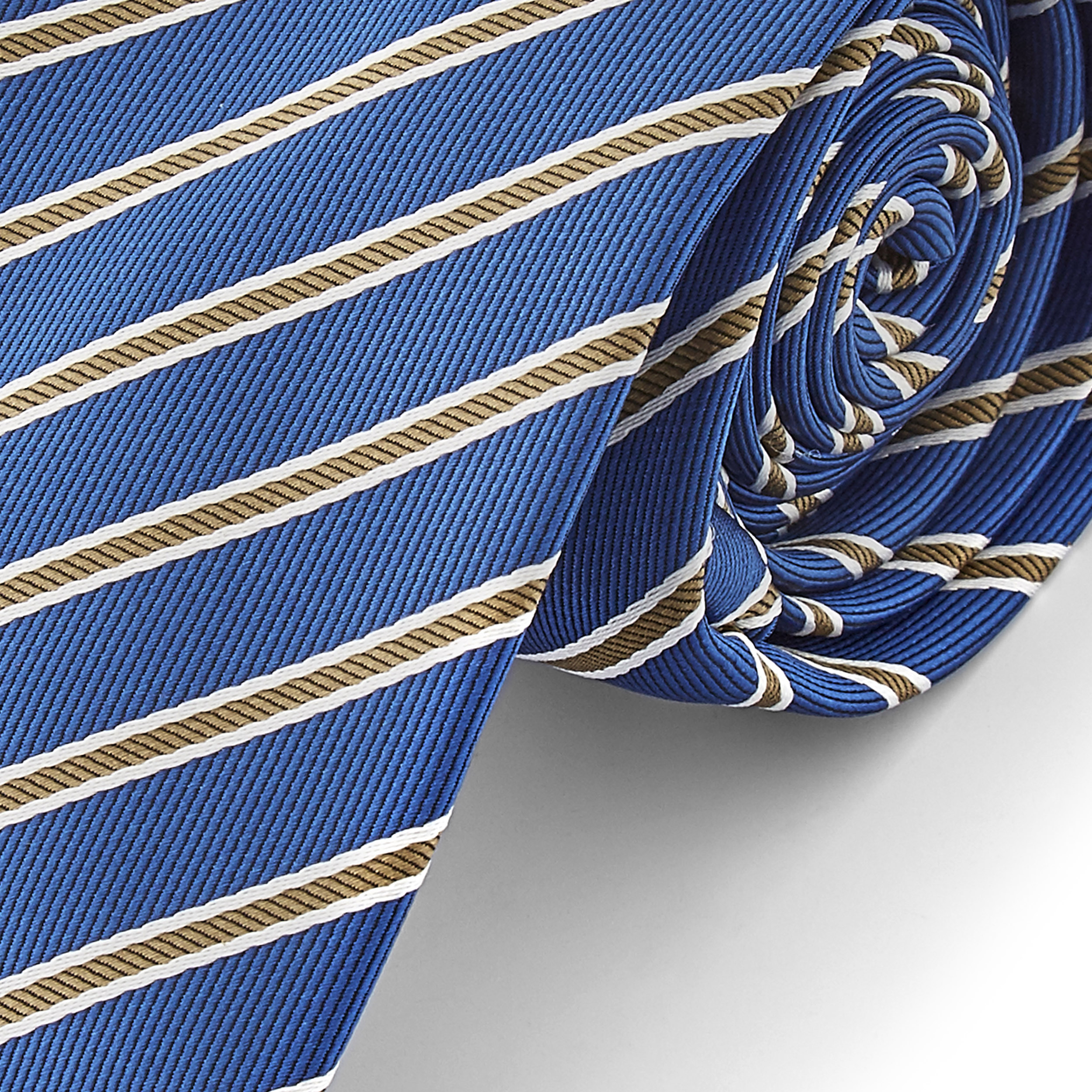 Blåt & Guldstribet Slips - 2