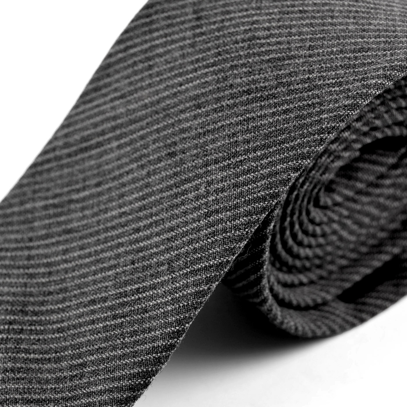 Szary wełniany krawat w paski - 2