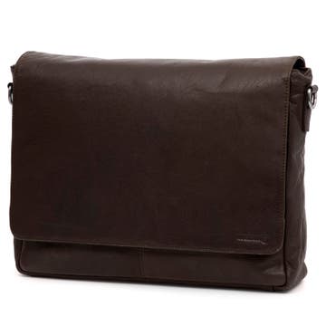 Mørkebrun Montreal Messengertaske i Læder