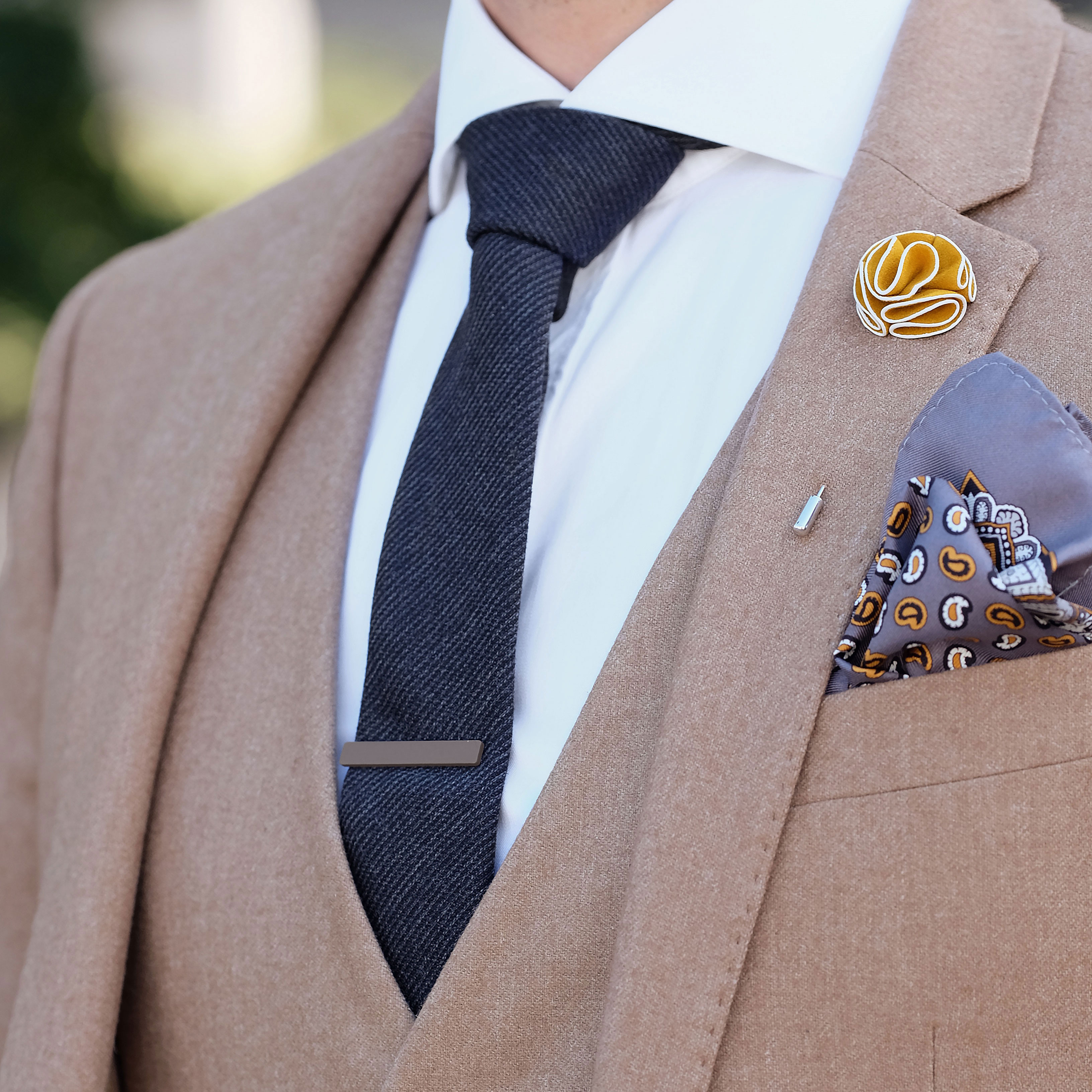 Kurze Braune Krawattenklammer - 5