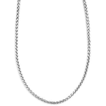 5 mm Silver-Tone Stainless Steel Interlinking Chain Necklace
