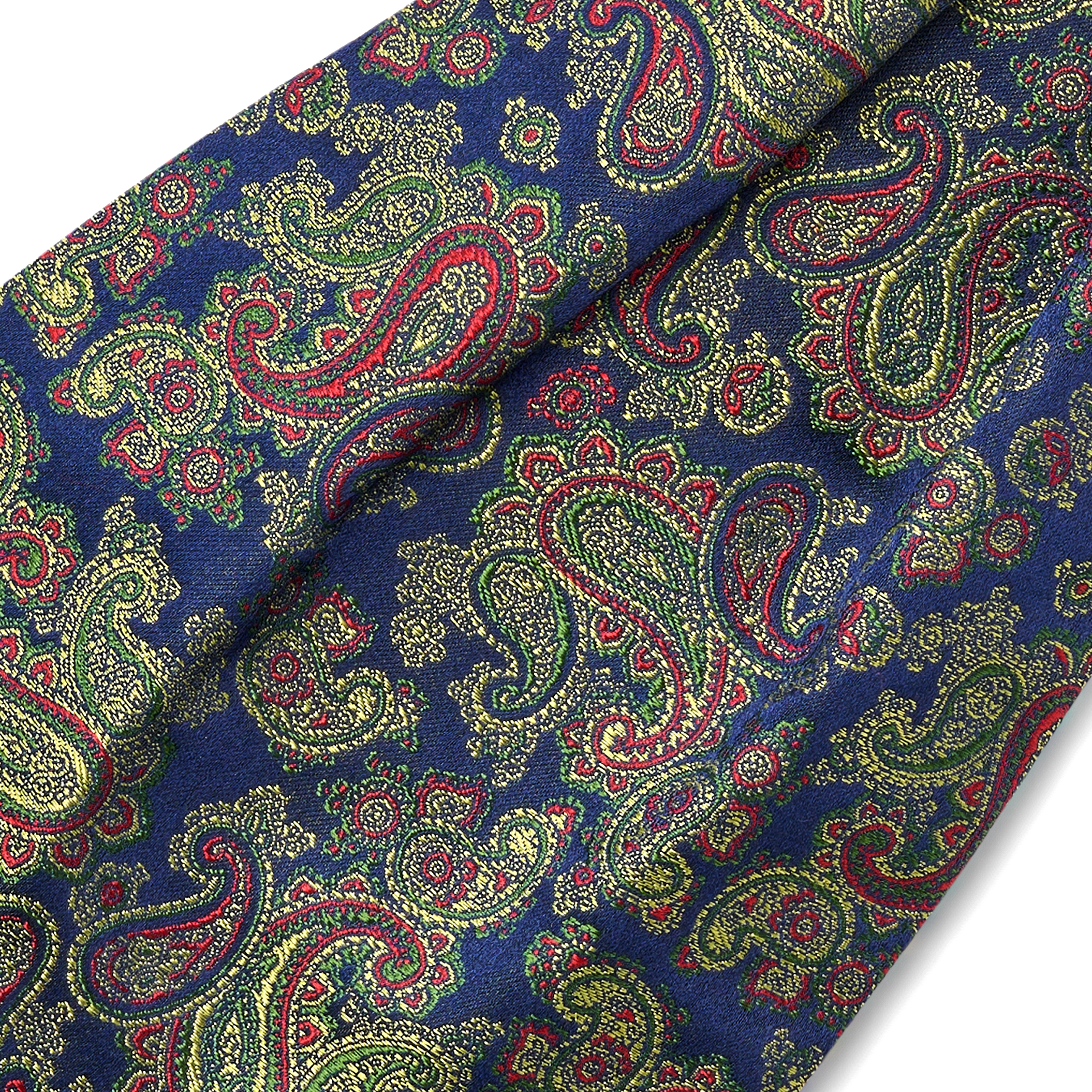 Farebný hodvábny kravatový šál so vzorom paisley v bledomodrej farbe - 5