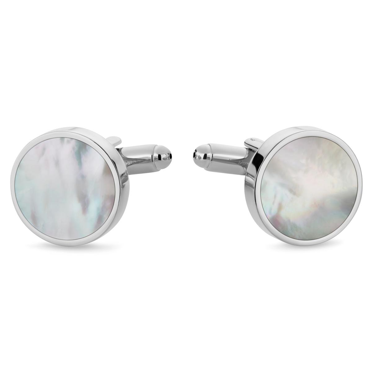 Orecchini A Bottone Rotondi In Madreperla Da 6 Mm Fatti A Mano In - Foto 5