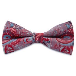 Boho | Ruby Bird & Floral Silk Pre-Tied Bow Tie