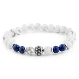 White Pine, Blue Lapis Lazuli & Silver-Tone Zirconia Bracelet