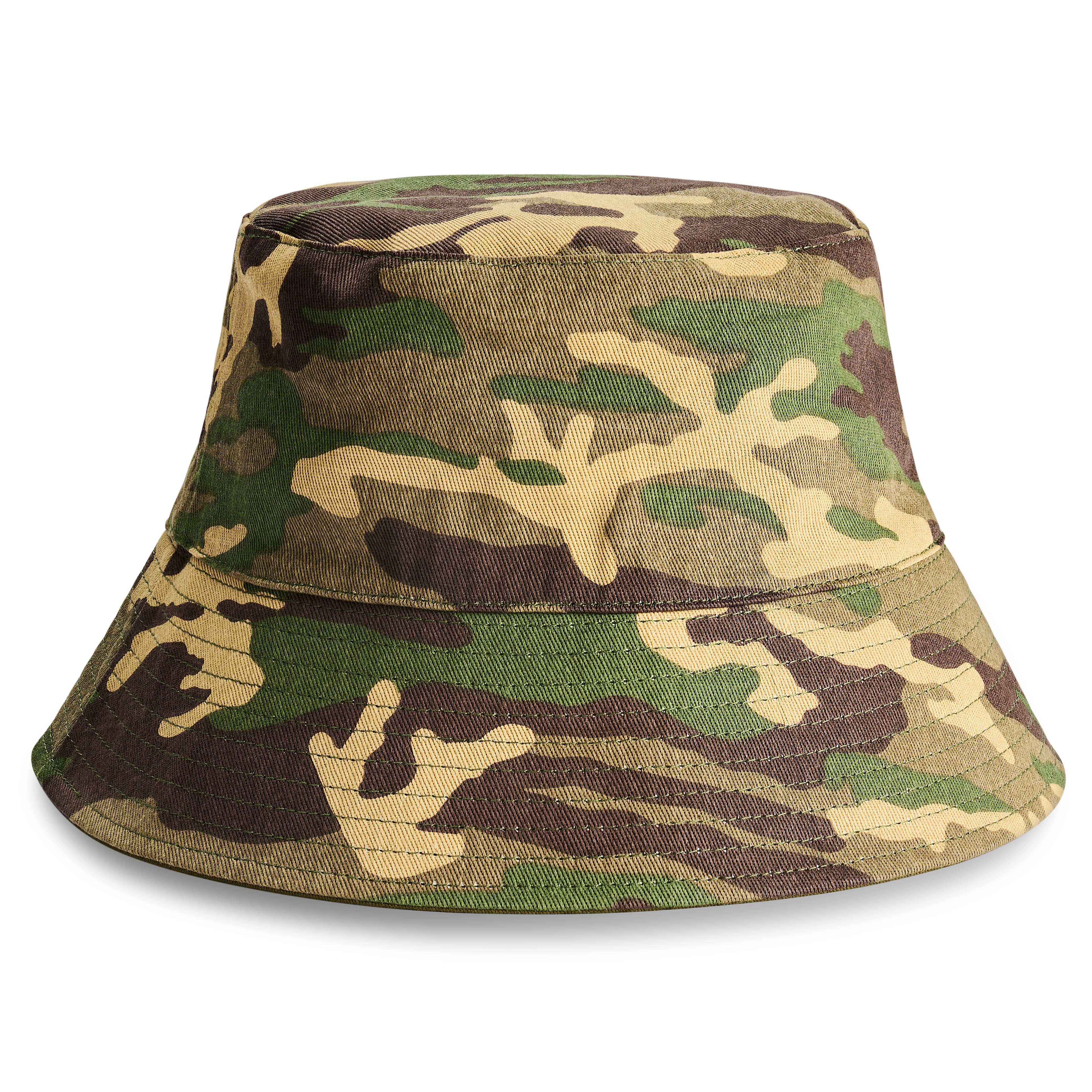 Lacuna | Reversible Army Green & Camouflage Bucket Hat