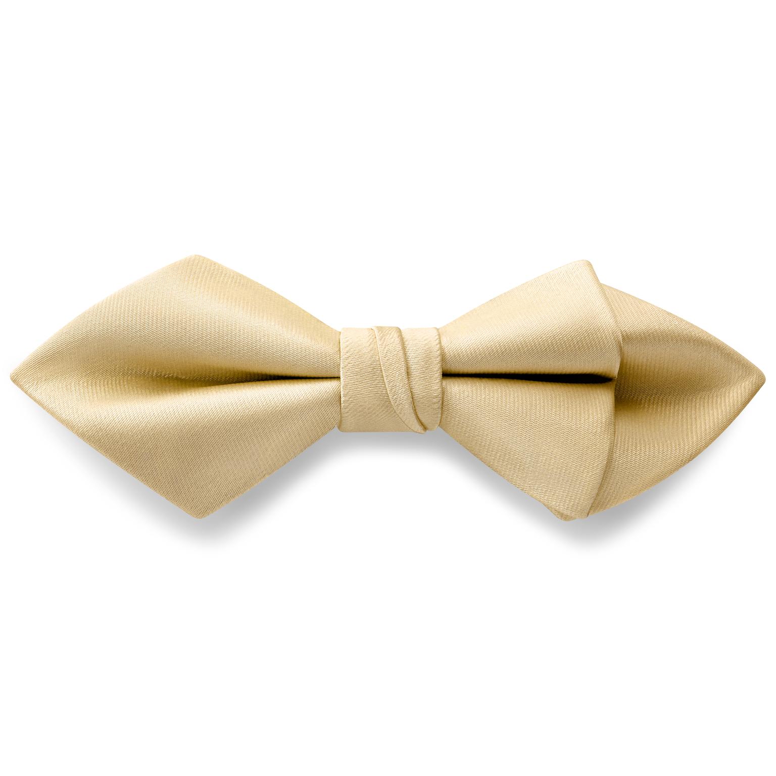 Champagnerfarbene vorgebundene Satin Fliege mit Diamantspitze Champagnerfarbene vorgebundene Satin Fliege mit Diamantspitze